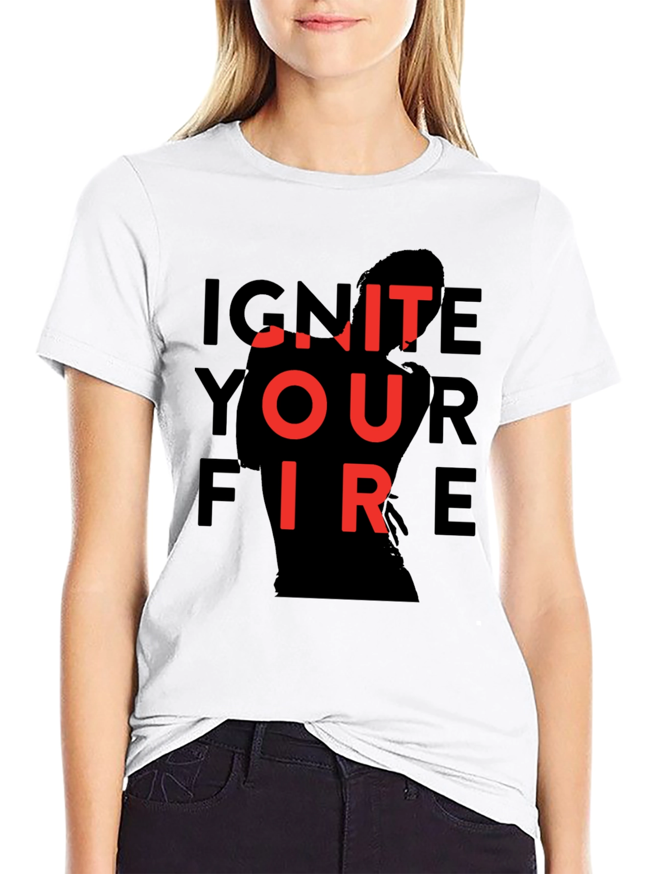 Ignite Your Fire Graphic Tee - Stylish Black T-Shirt