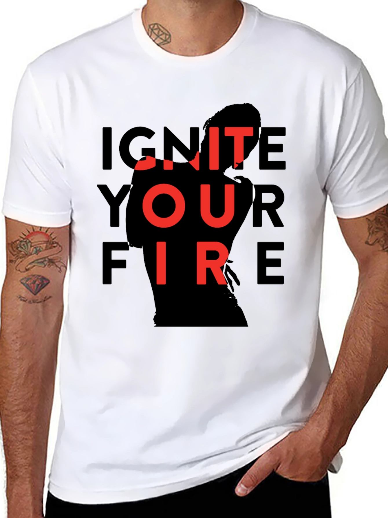 Ignite Your Fire Graphic Tee - Stylish Black T-Shirt