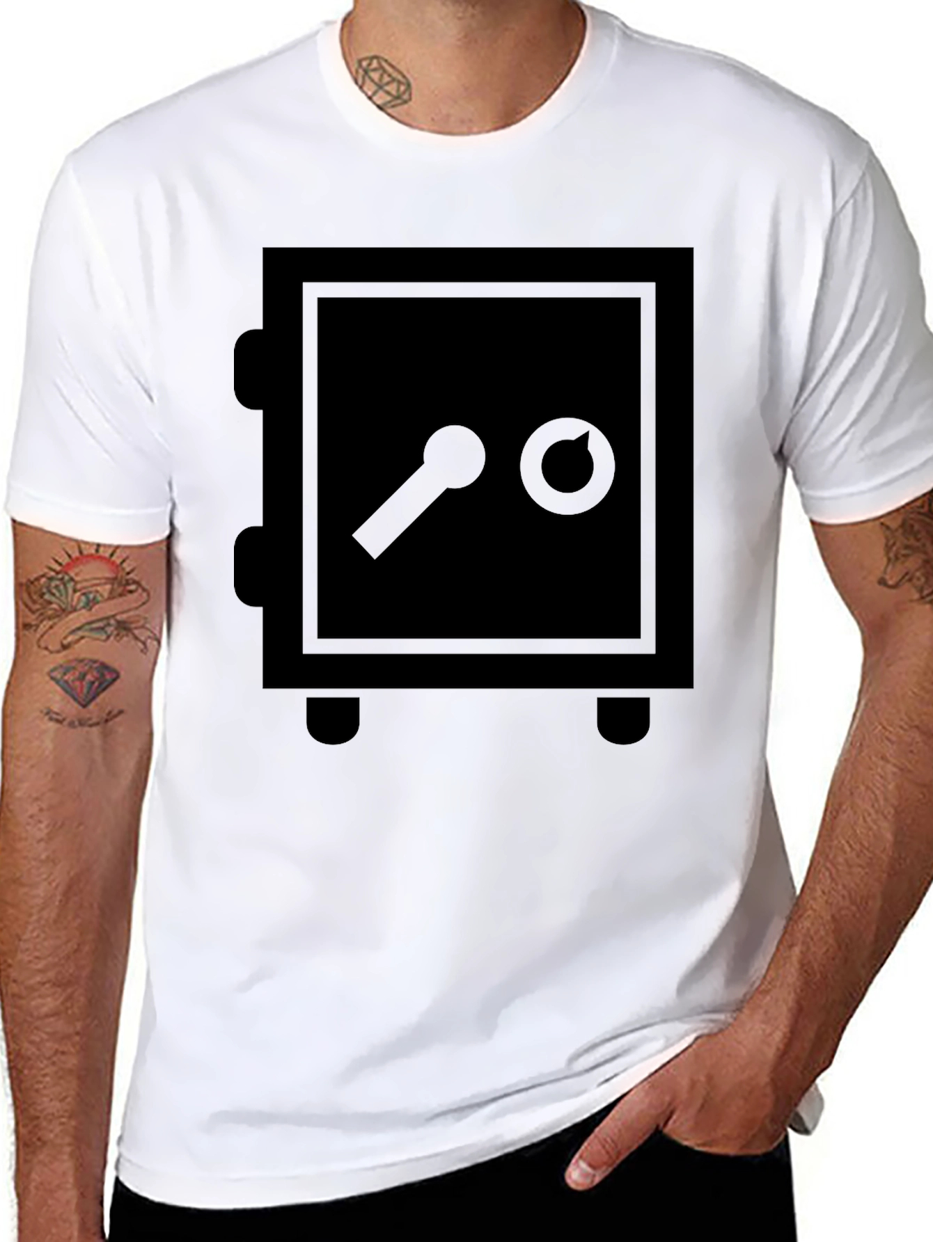 Safe Graphic Black T-Shirt - Secure Your Style!