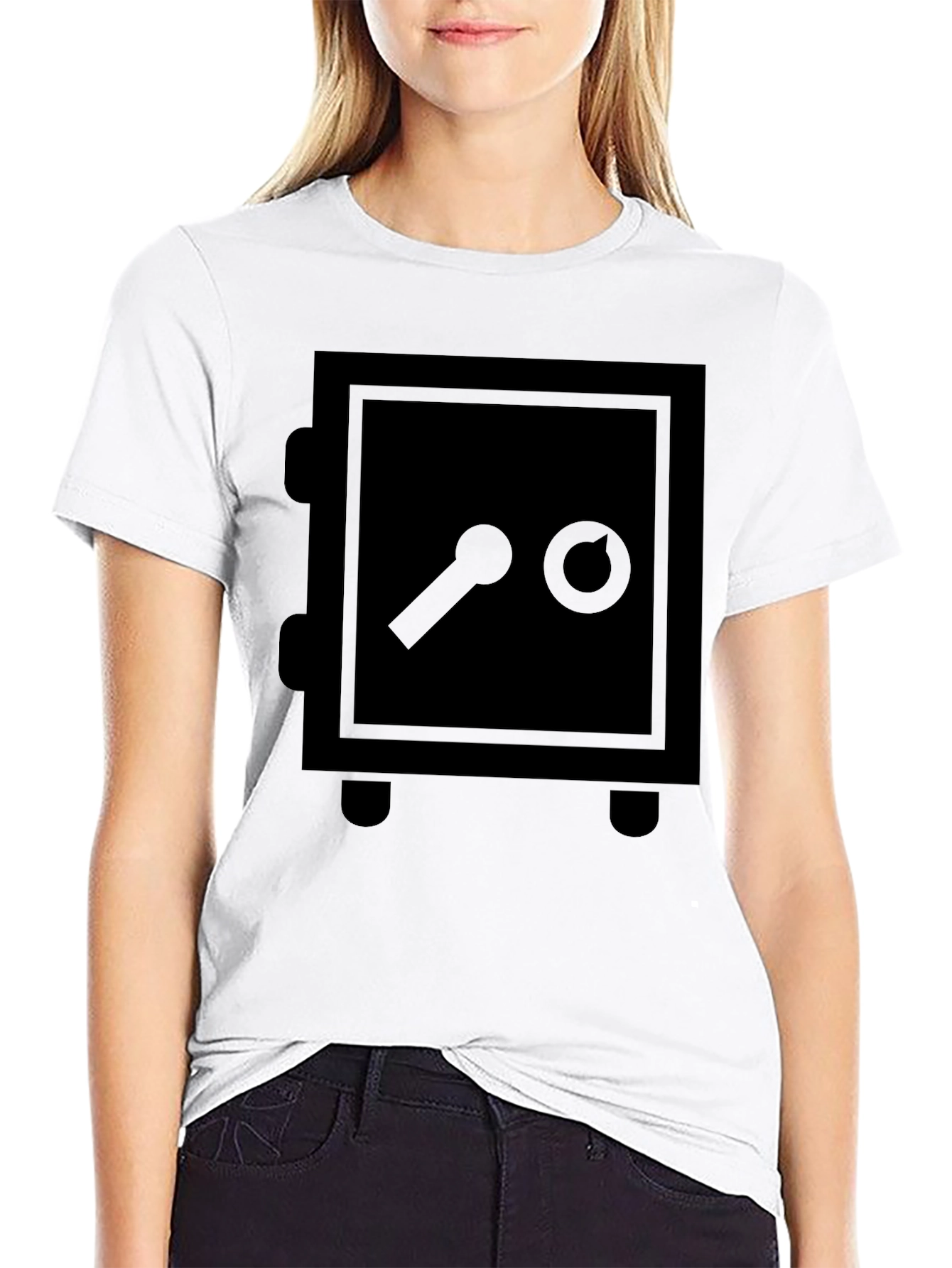 Safe Graphic Black T-Shirt - Secure Your Style!