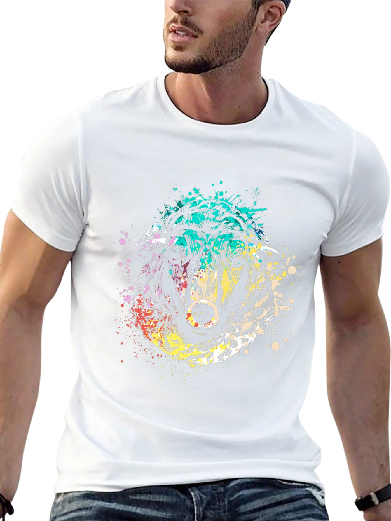 Abstract Sheep Graphic Black T-Shirt