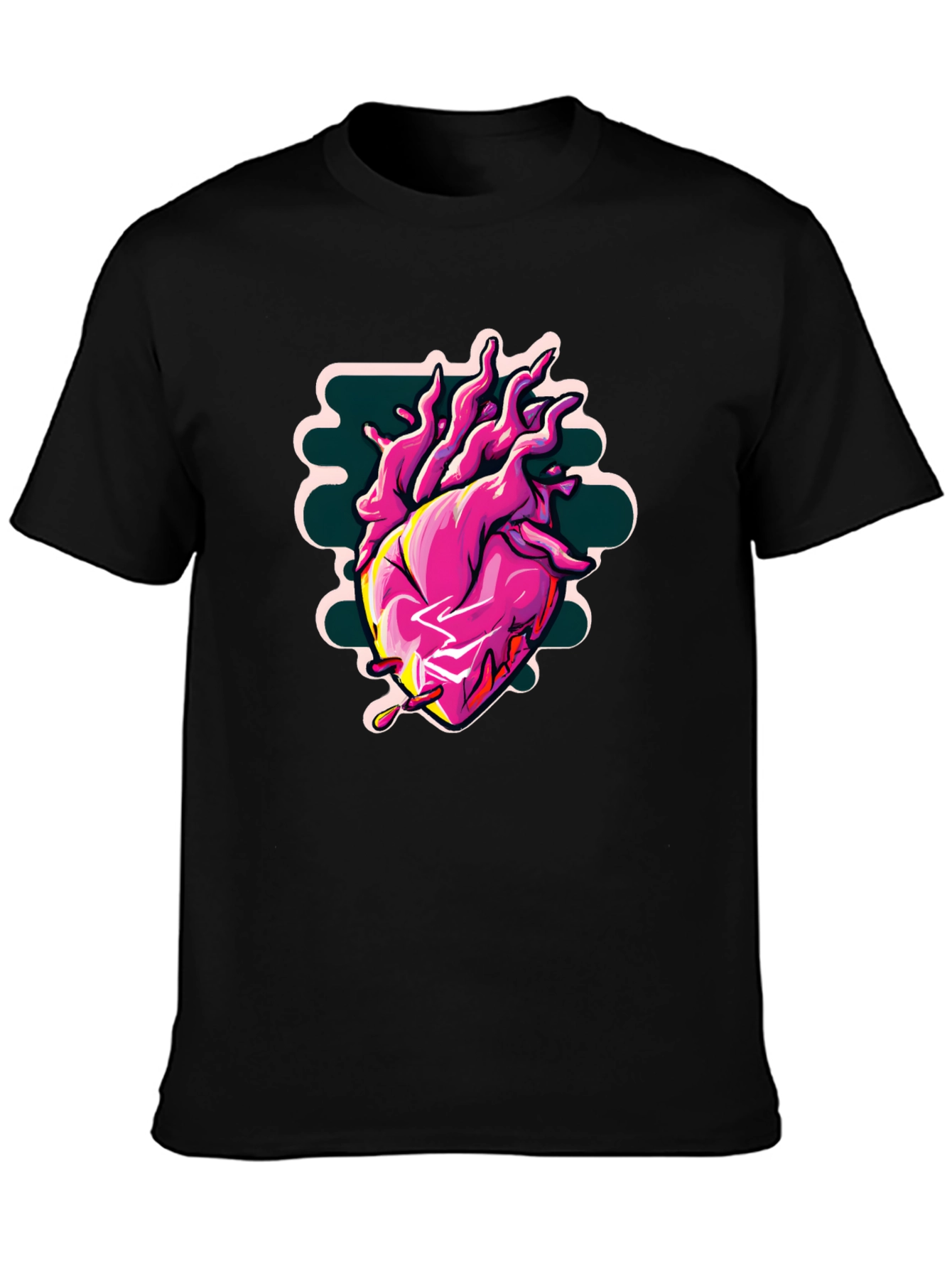 Anatomical Heart Graphic Tee - Cool Black Shirt
