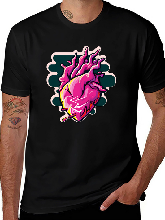 Anatomical Heart Graphic Tee - Cool Black Shirt
