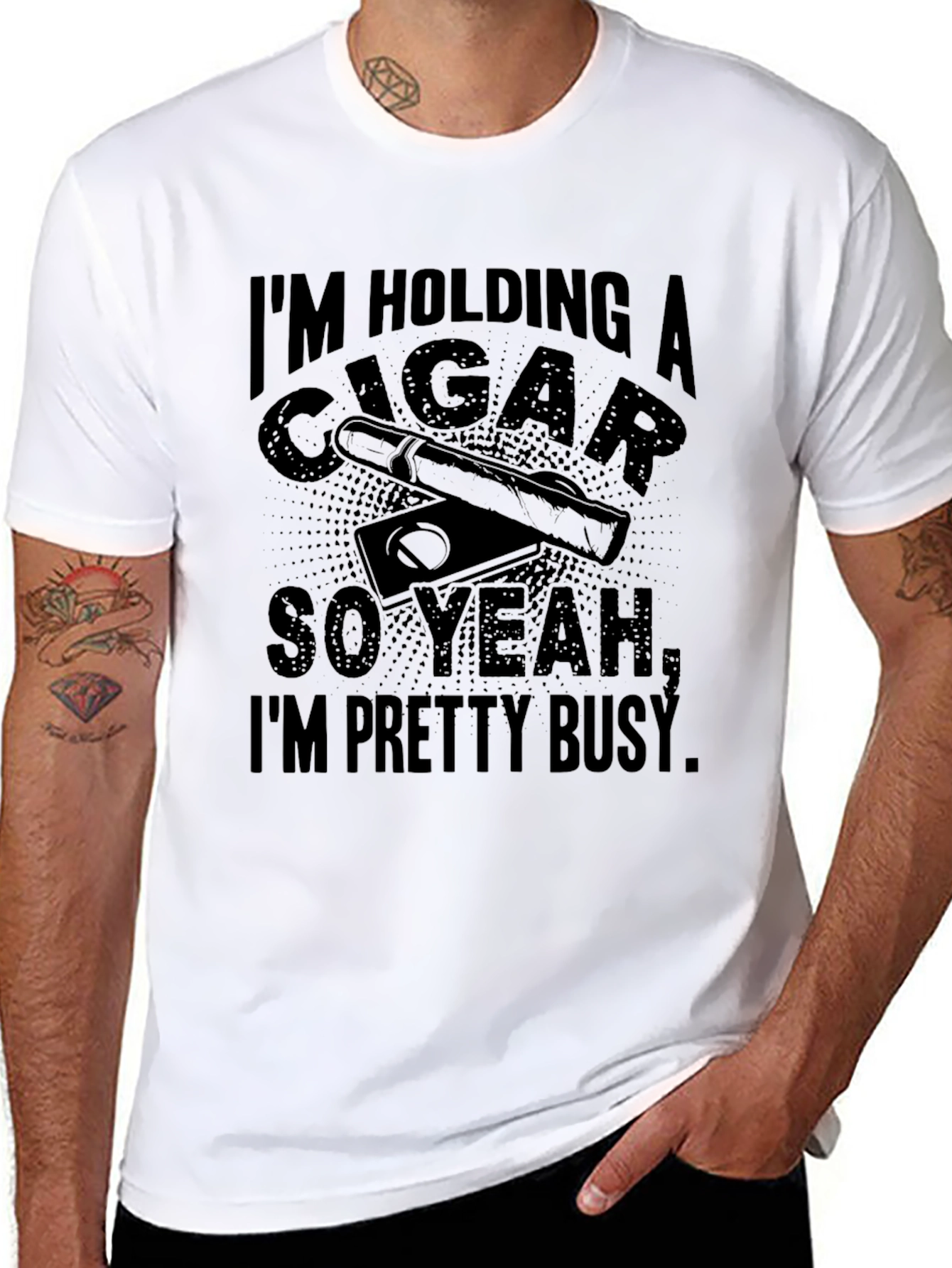 Im Holding A Cigar Funny Mens T-Shirt