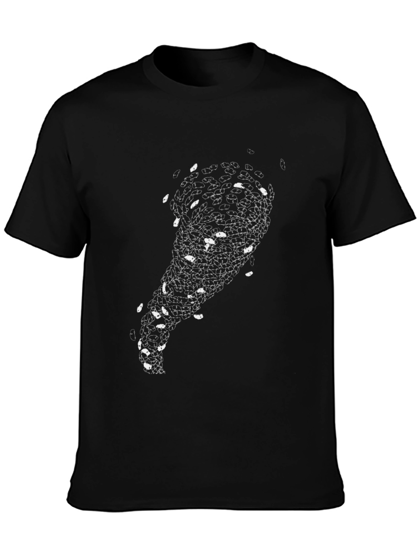 Mens Black Graphic Tee - Abstract Eye Design