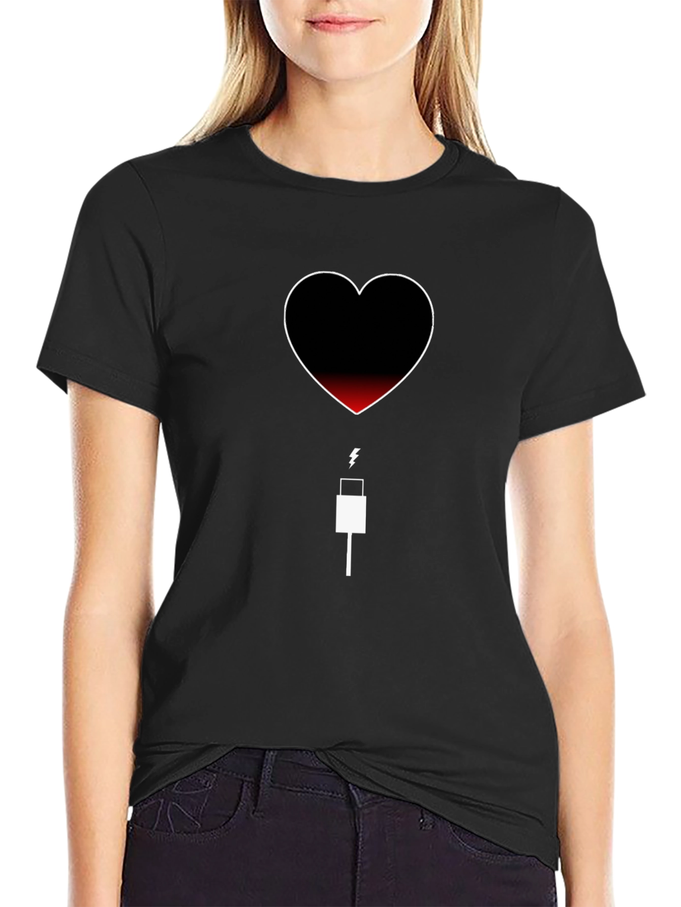 Heart Battery T-Shirt - Low Charge Love Needed