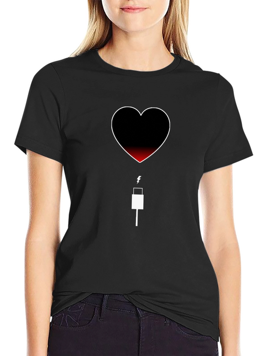 Heart Battery T-Shirt - Low Charge Love Needed