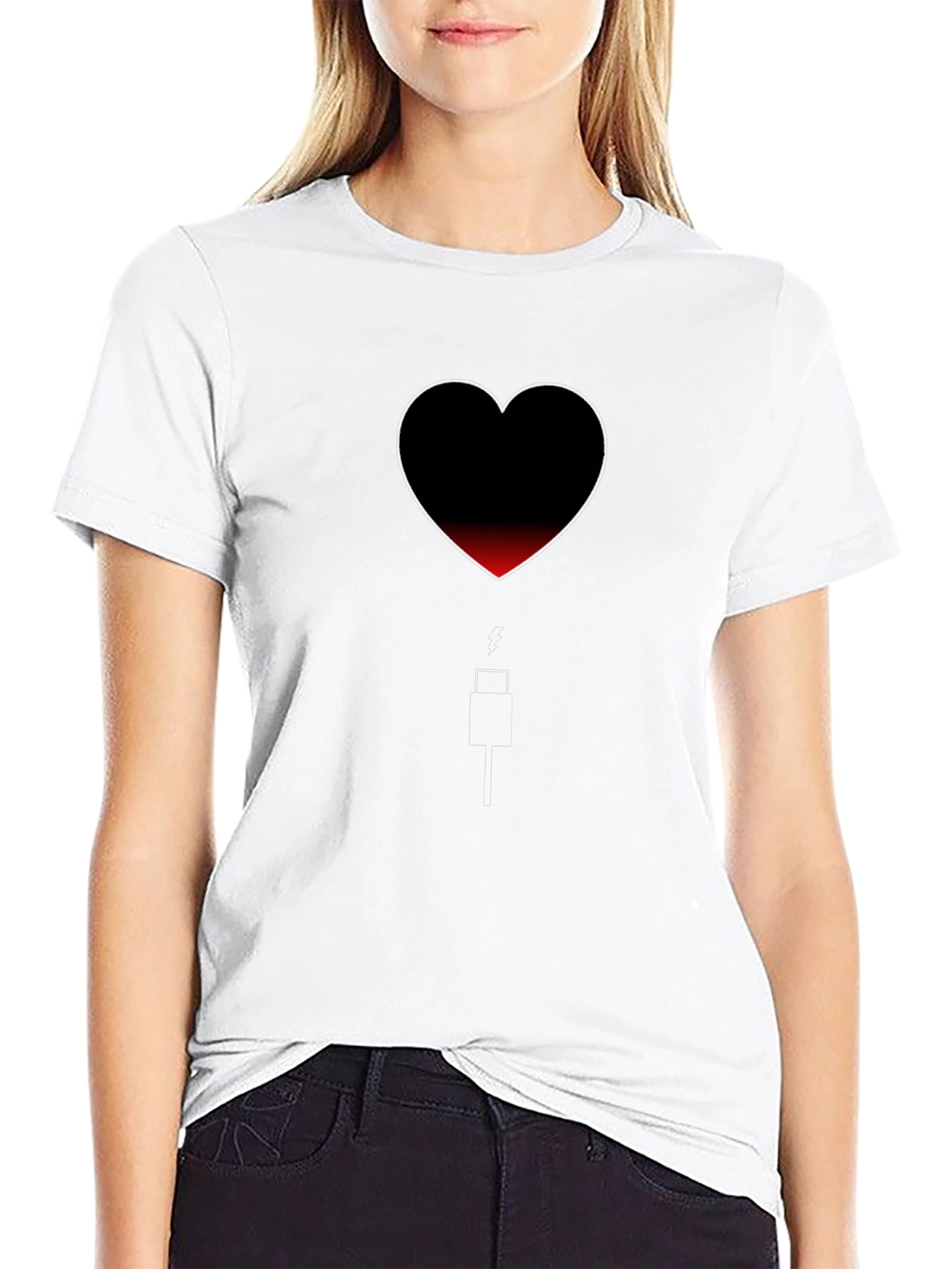 Heart Battery T-Shirt - Low Charge Love Needed