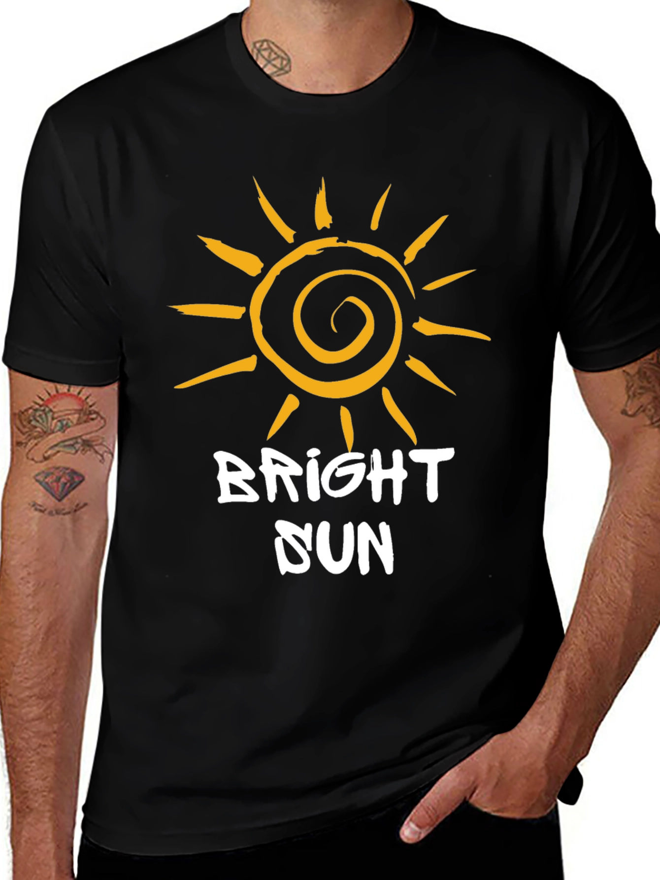 Bright Sun Graphic T-Shirt - Black Cotton Tee