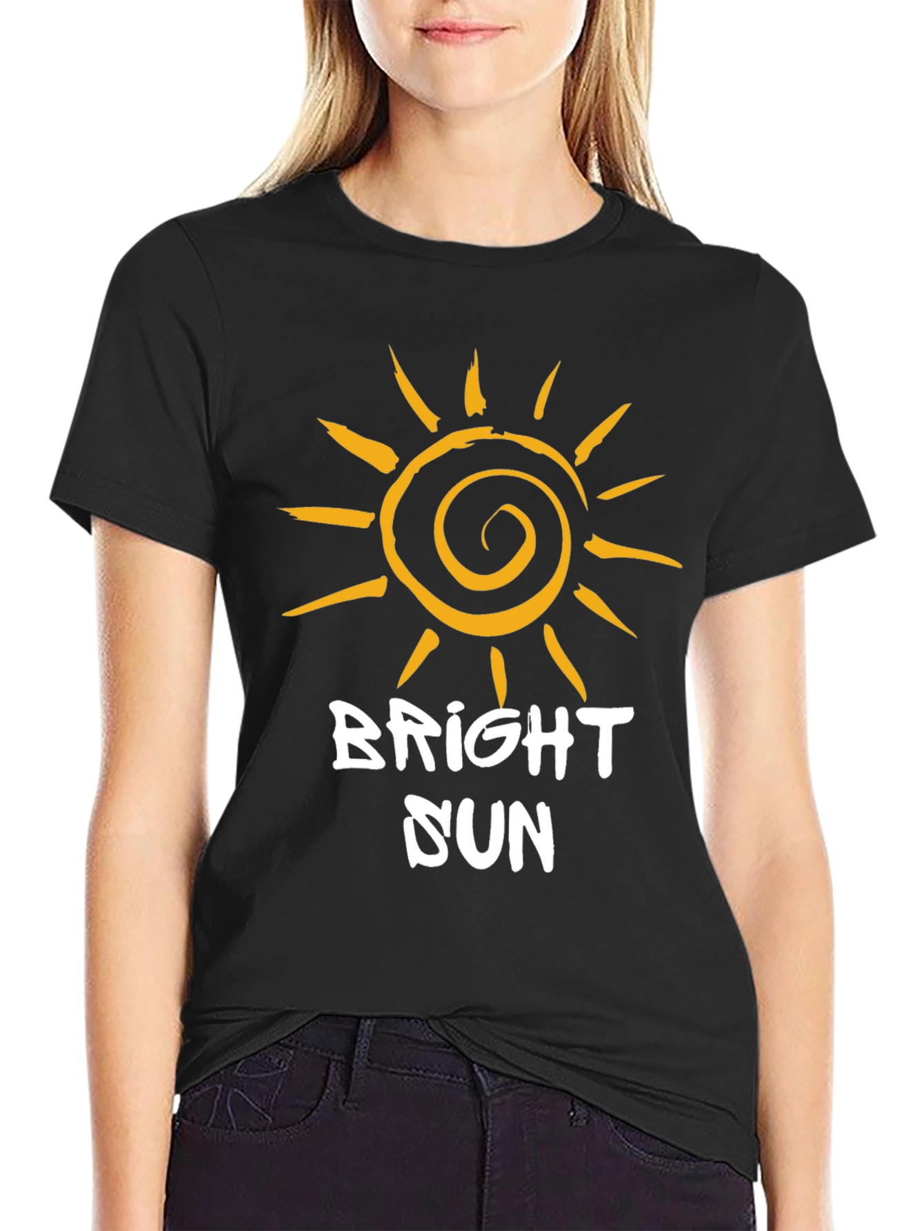 Bright Sun Graphic T-Shirt - Black Cotton Tee