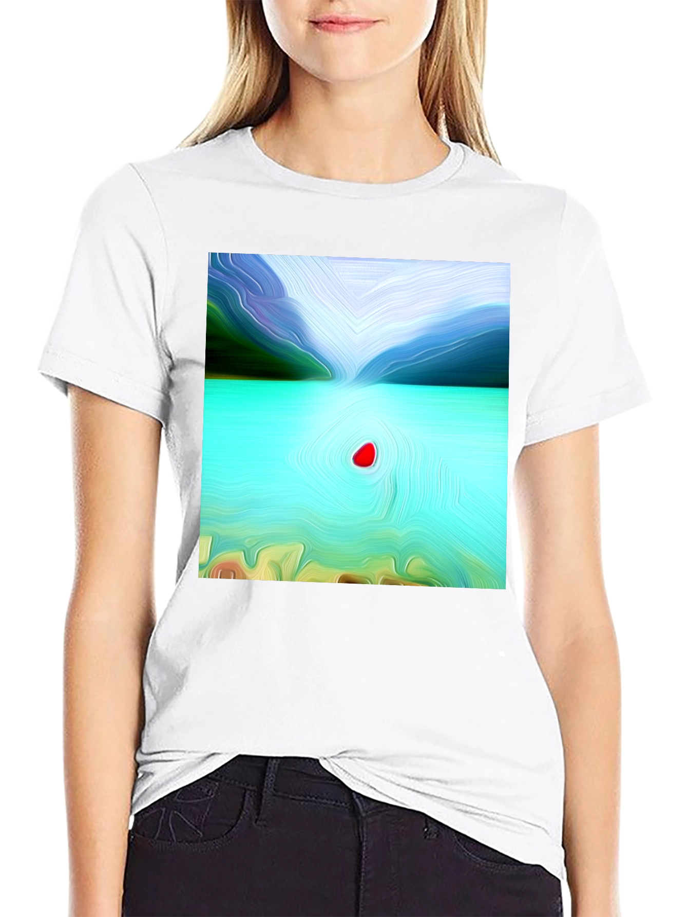 Abstract Lake Graphic T-Shirt