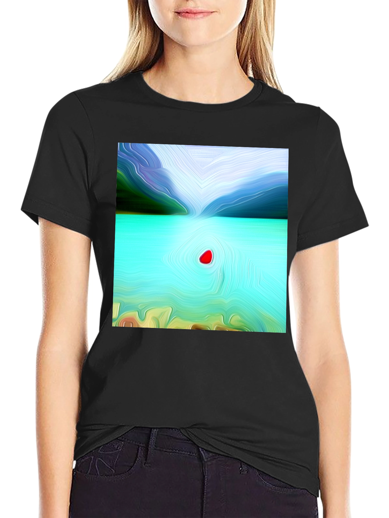 Abstract Lake Graphic T-Shirt