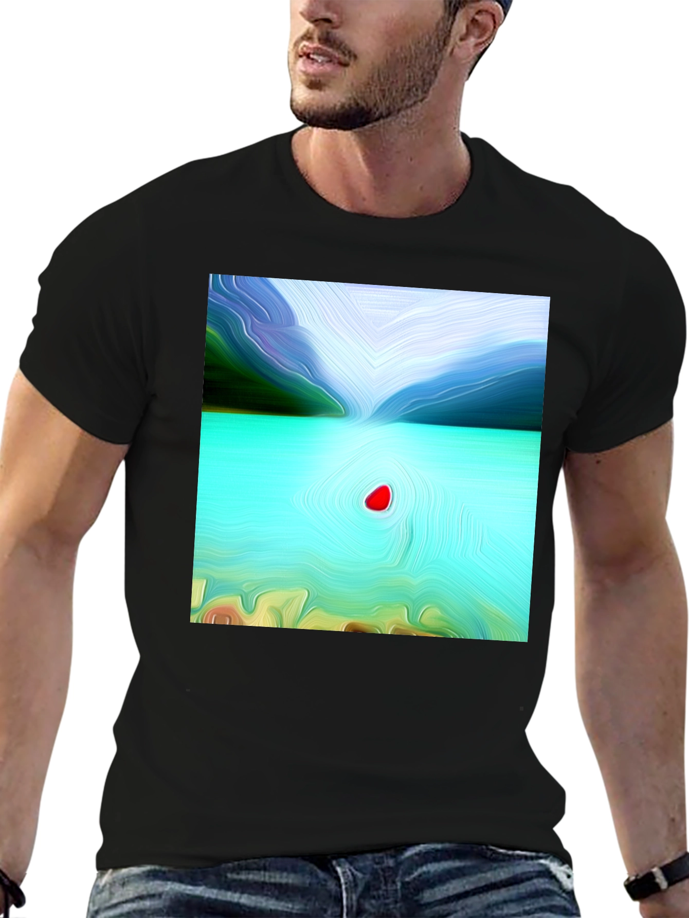 Abstract Lake Graphic T-Shirt