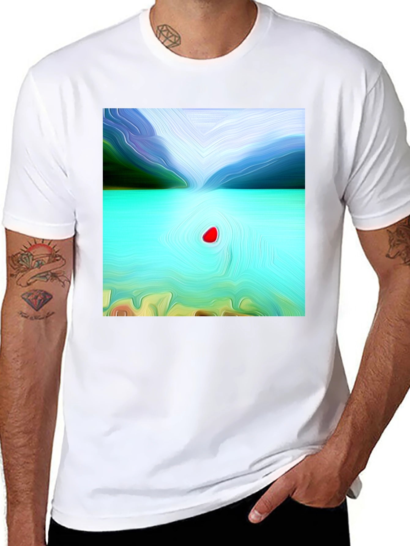 Abstract Lake Graphic T-Shirt