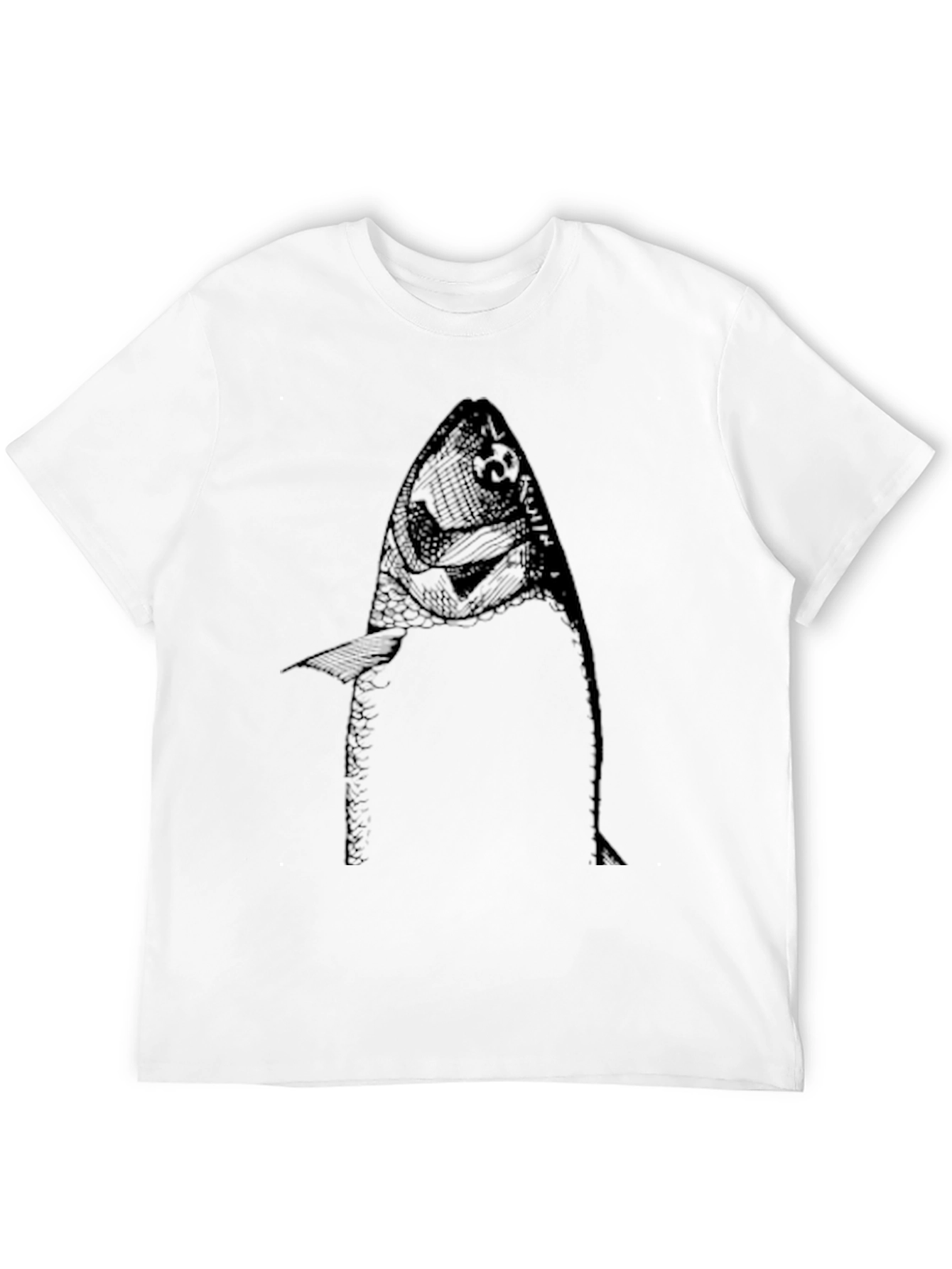 Mens Graphic Tee - Fish Print Black T-Shirt