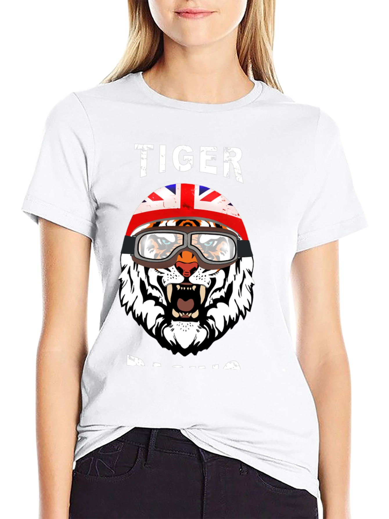 Tiger Racing Graphic Tee - UK Flag Helmet