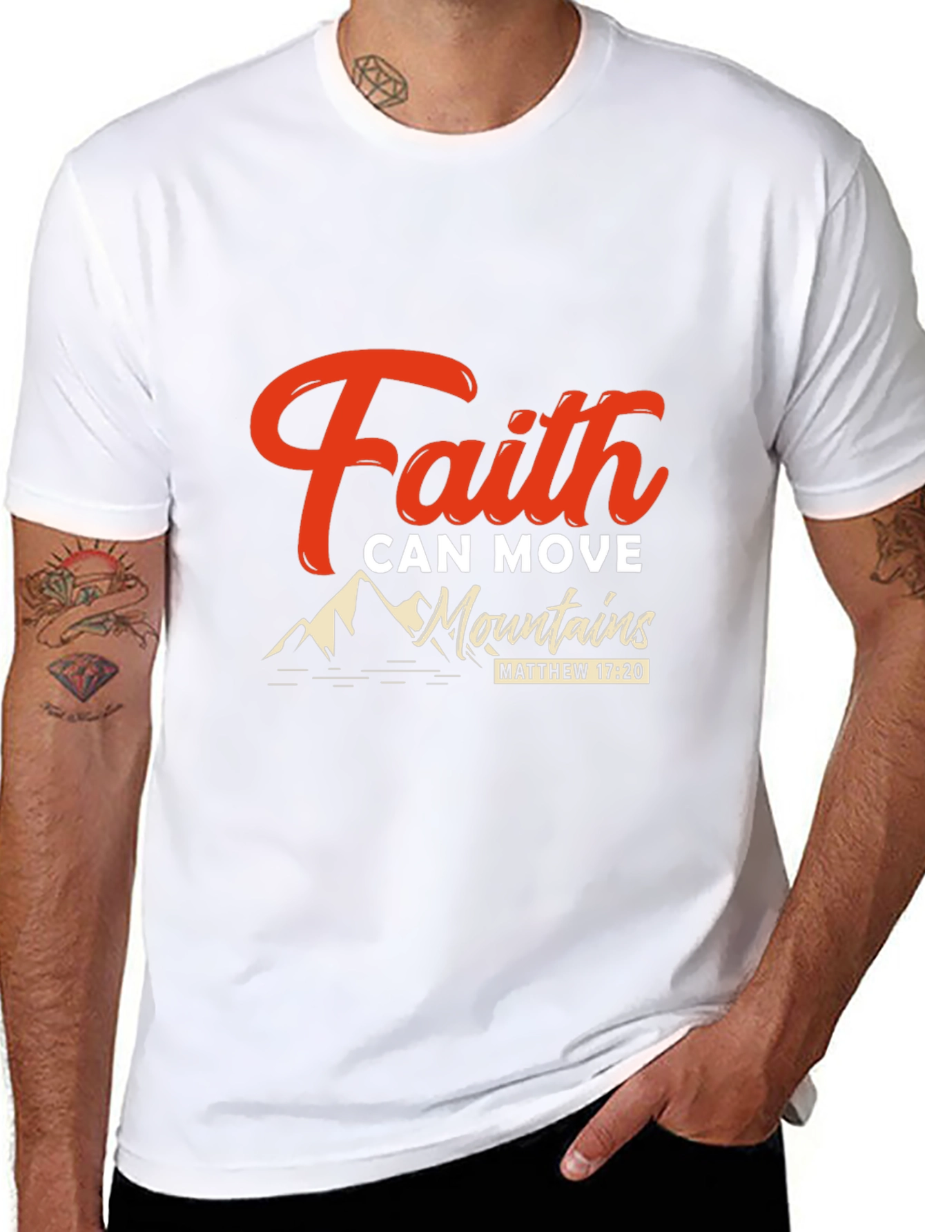 Faith Can Move Mountains Black T-Shirt