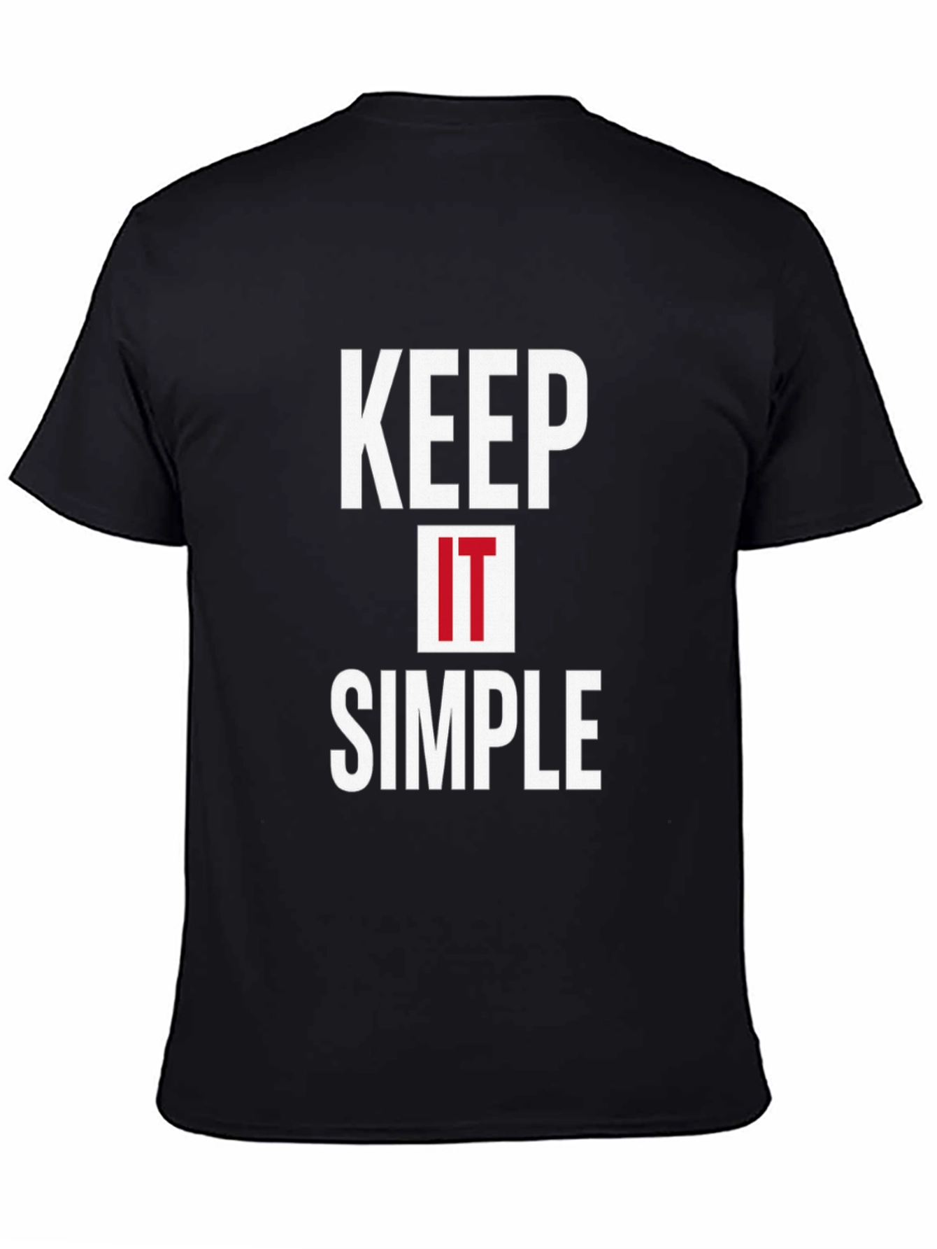 Keep It Simple Black Graphic Tee for Men