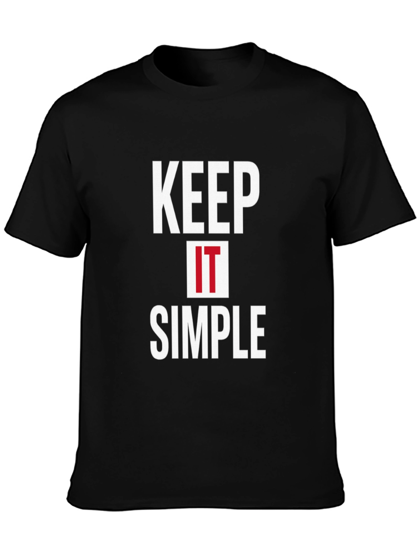 Keep It Simple Black Graphic Tee for Men