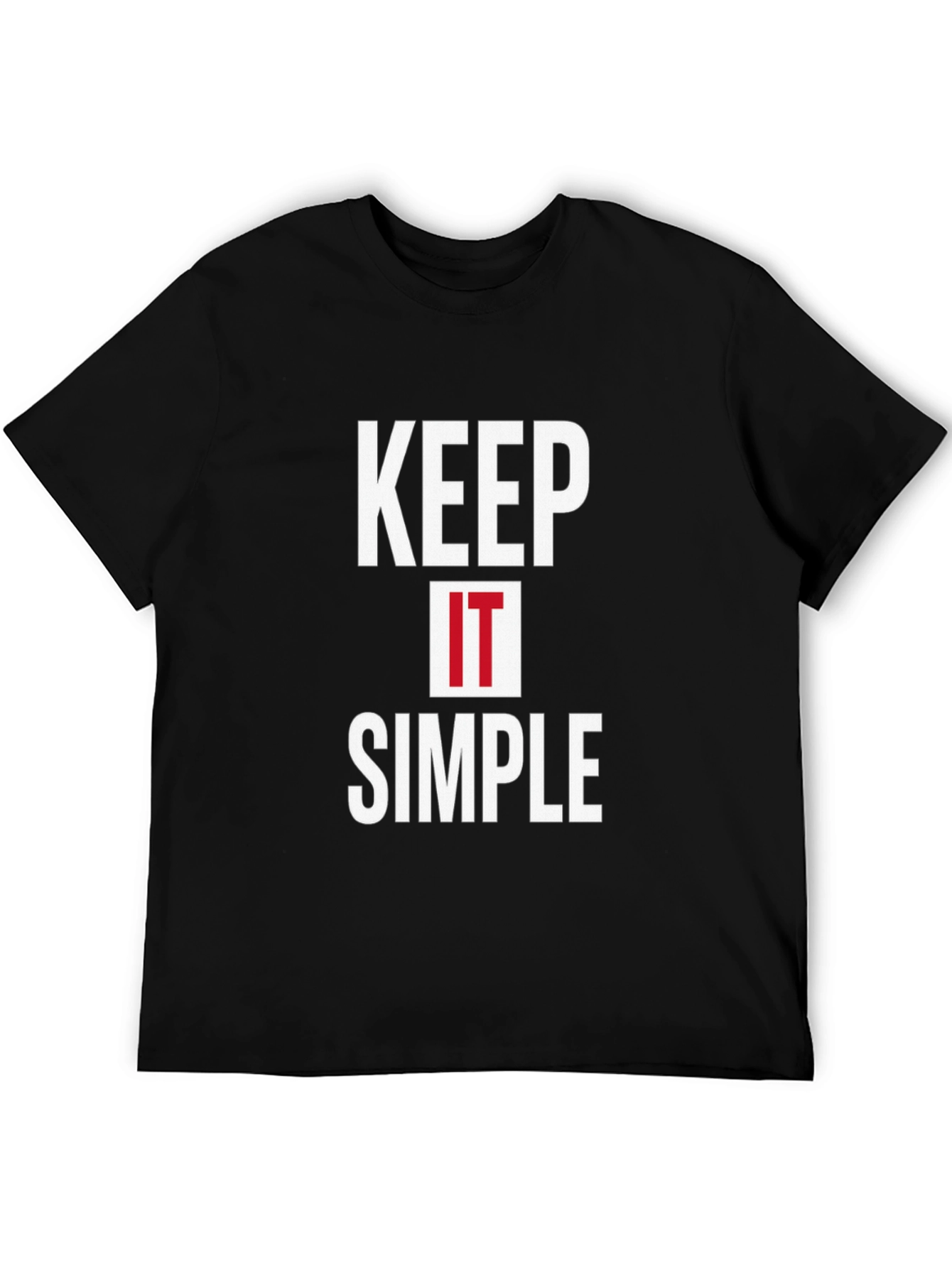 Keep It Simple Black Graphic Tee for Men