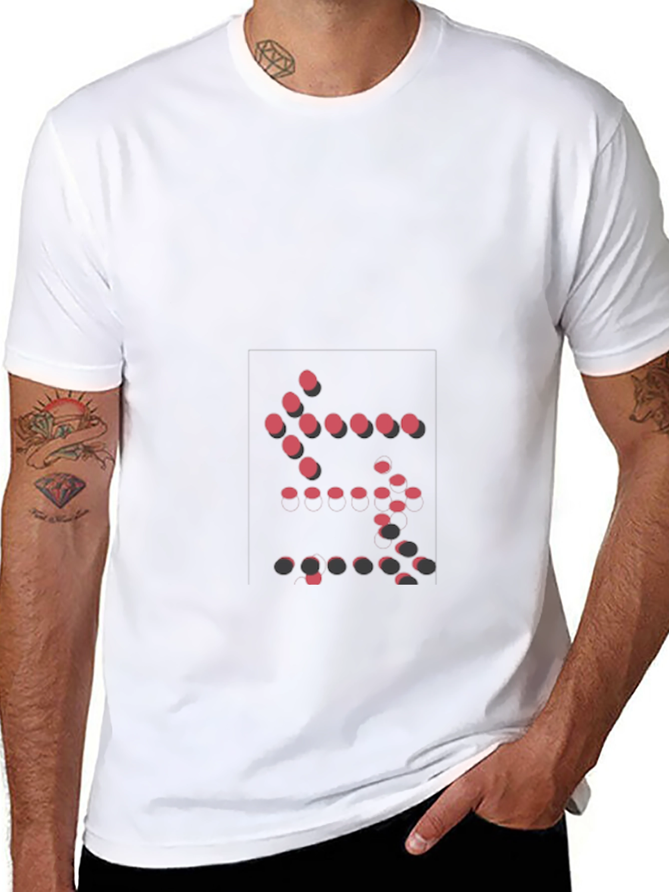 Abstract Dot Design Black T-Shirt
