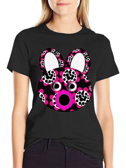 Funky Floral Bunny T-Shirt - Unique Graphic Tee
