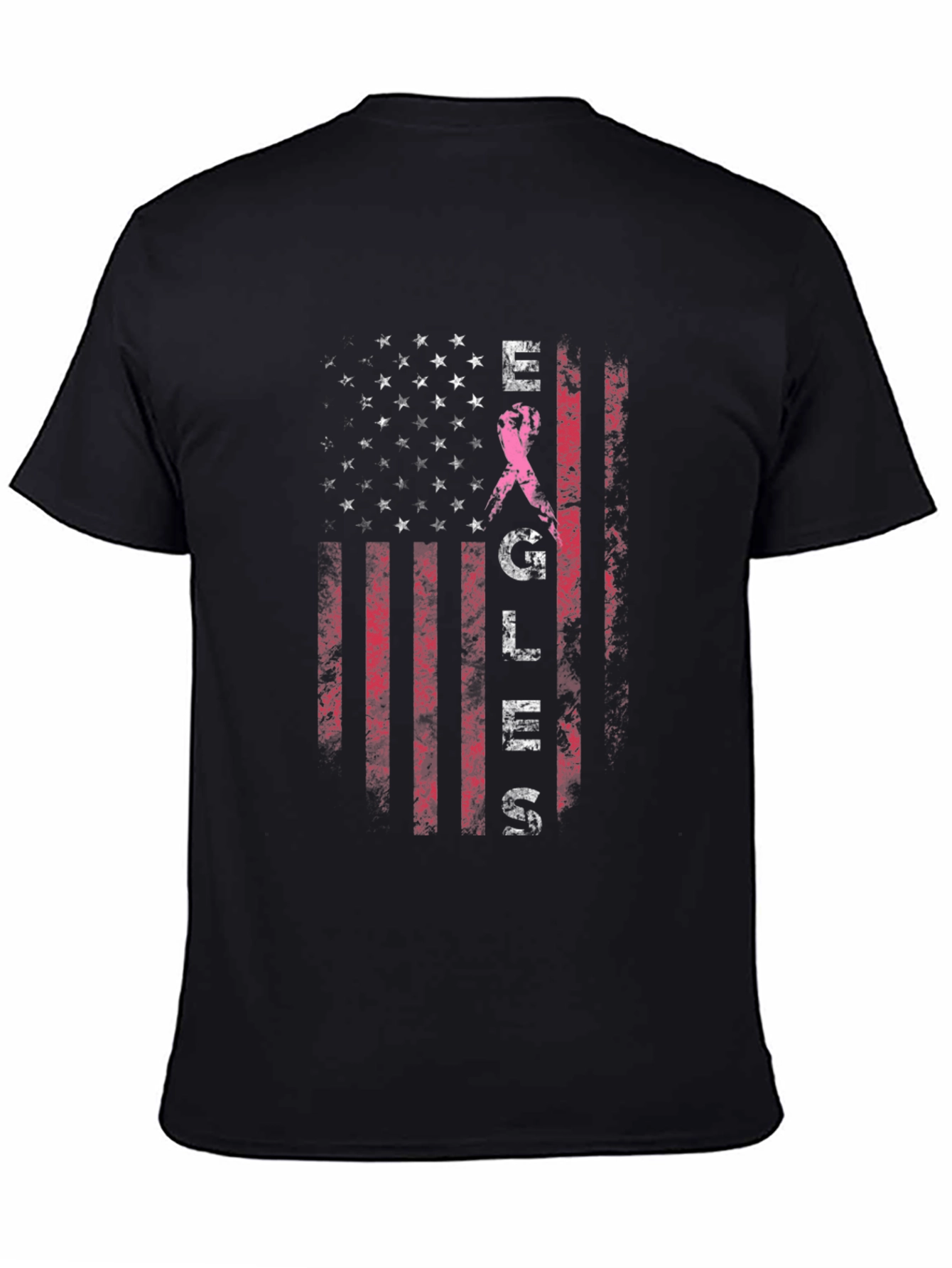 Breast Cancer Awareness US Flag T-Shirt