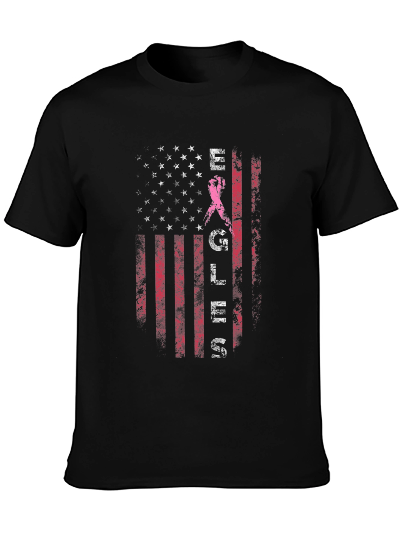 Breast Cancer Awareness US Flag T-Shirt