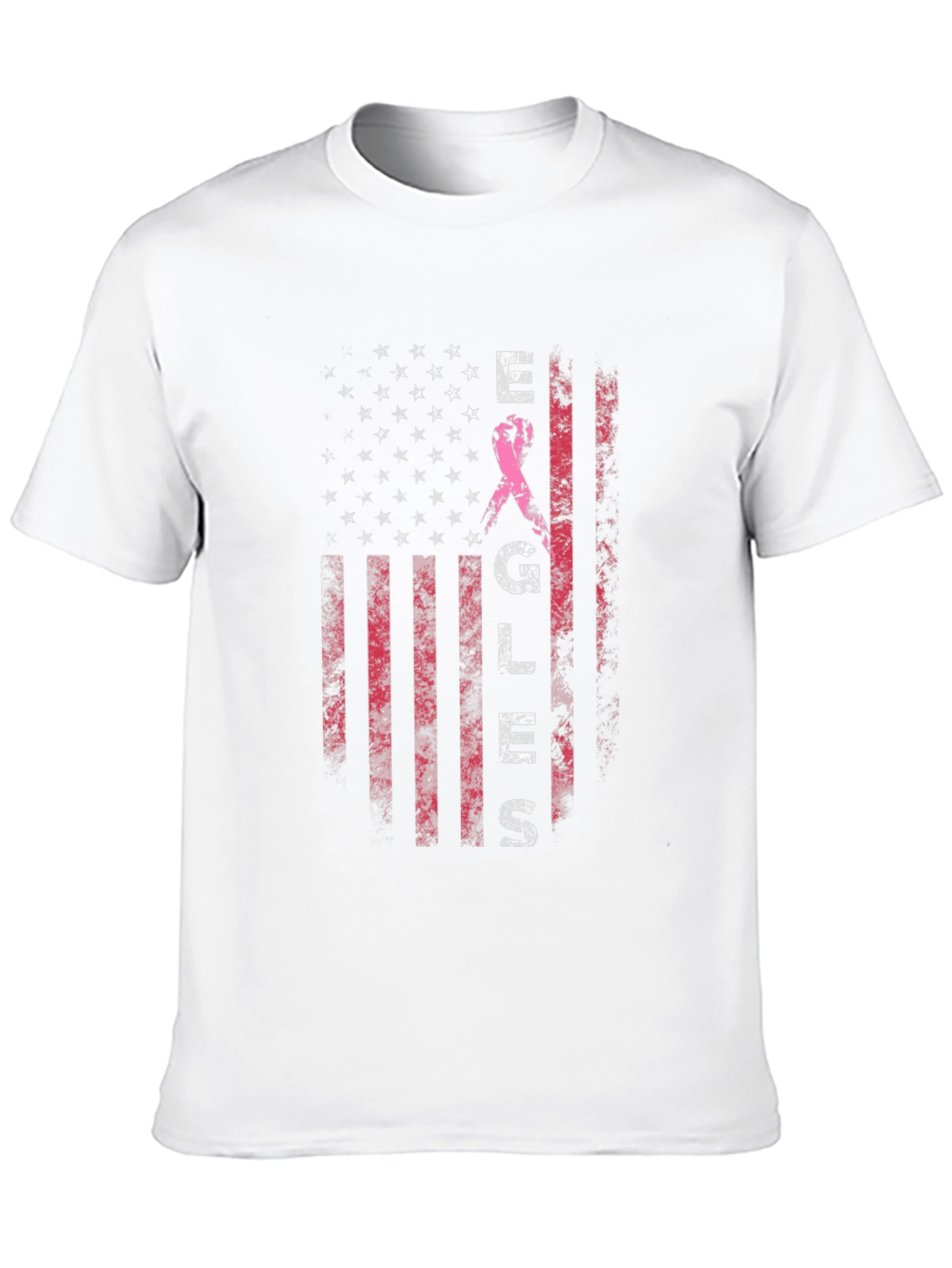Breast Cancer Awareness US Flag T-Shirt