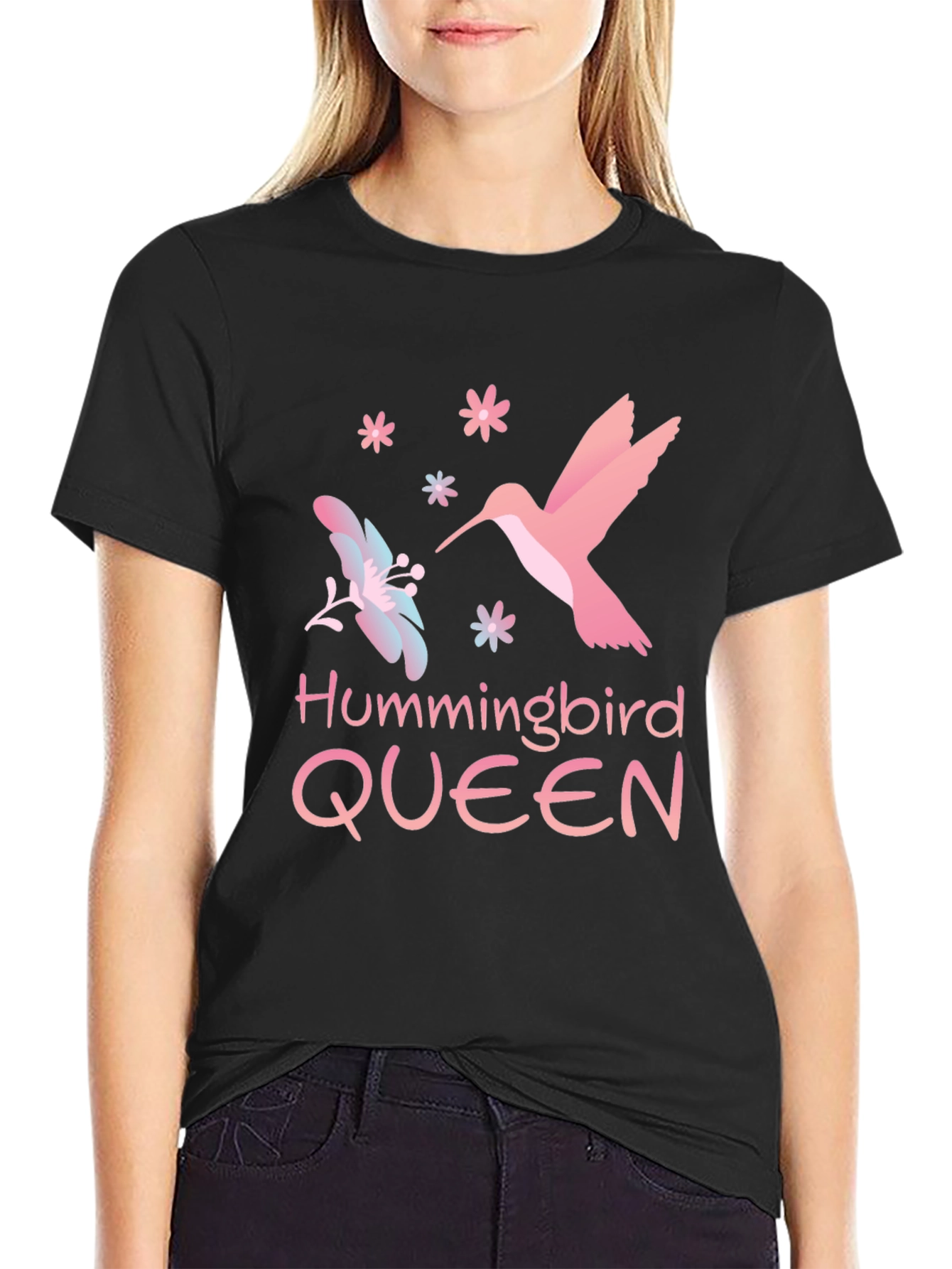 Hummingbird Queen Black T-Shirt