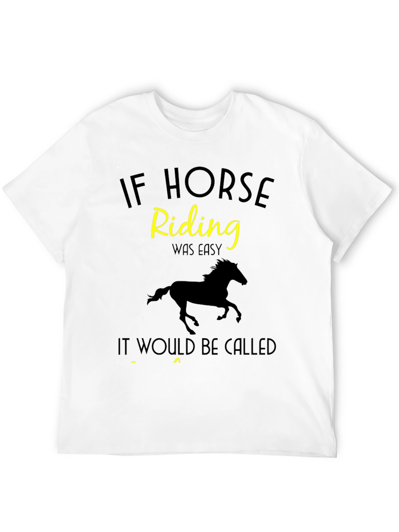 Horse Riding T-Shirt - Black Cotton Tee