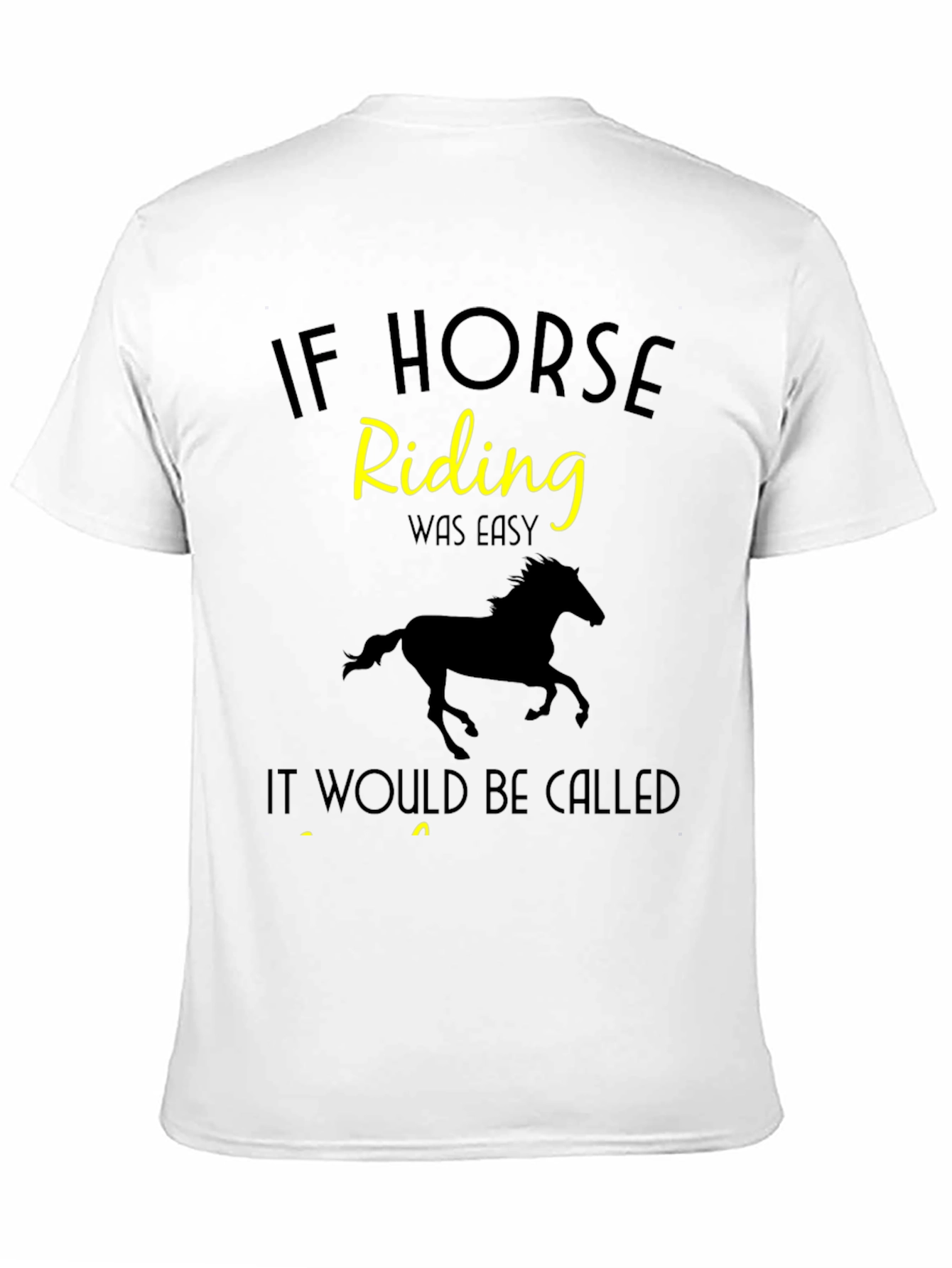 Horse Riding T-Shirt - Black Cotton Tee