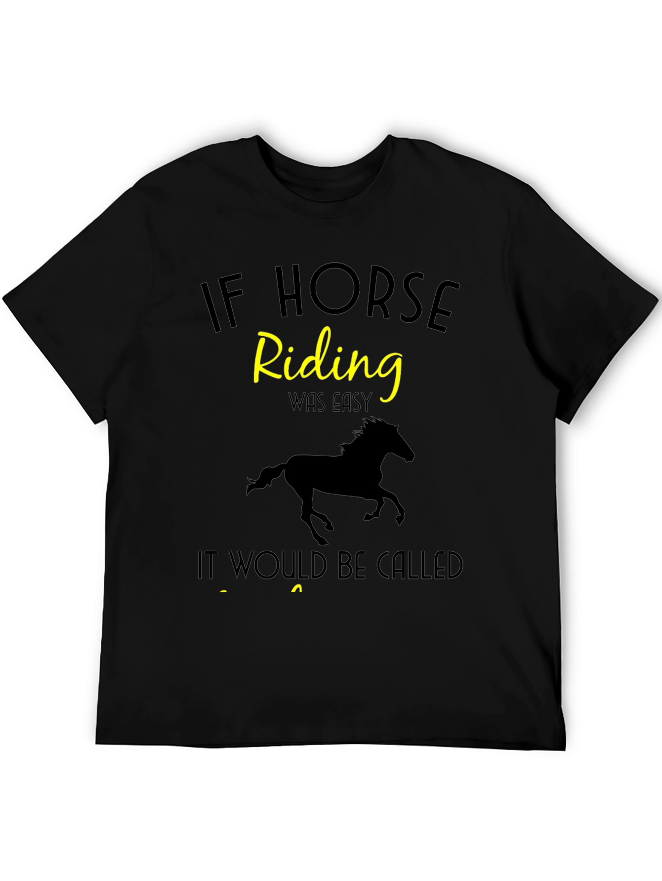 Horse Riding T-Shirt - Black Cotton Tee