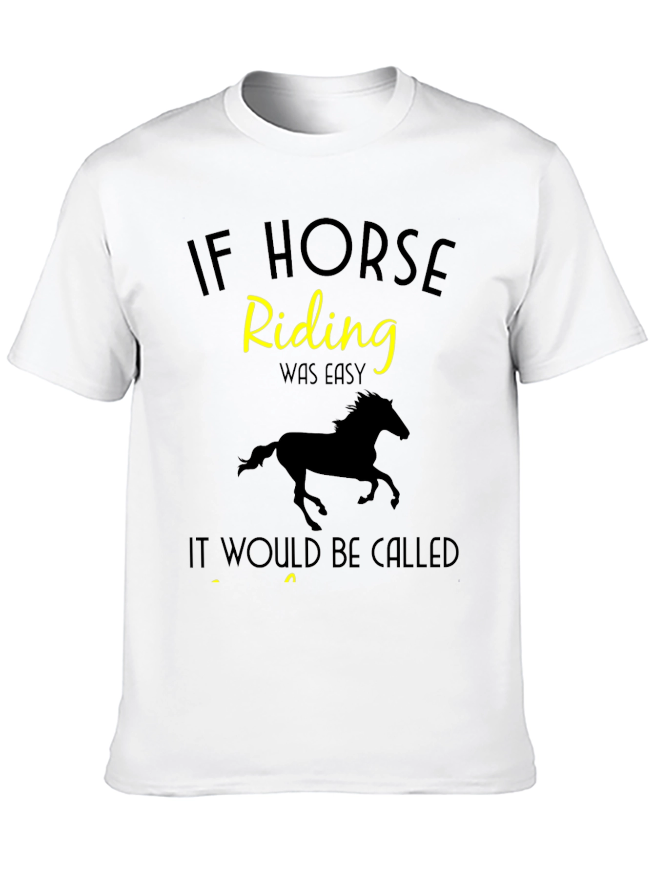 Horse Riding T-Shirt - Black Cotton Tee