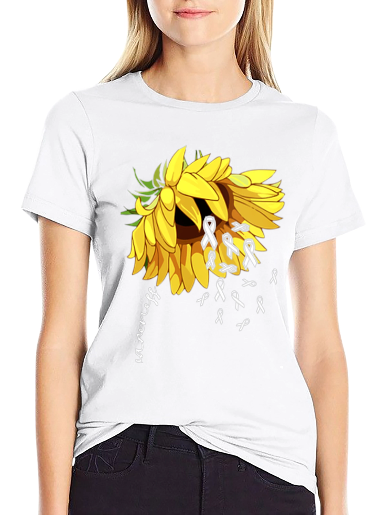 Awareness Sunflower Graphic T-Shirt