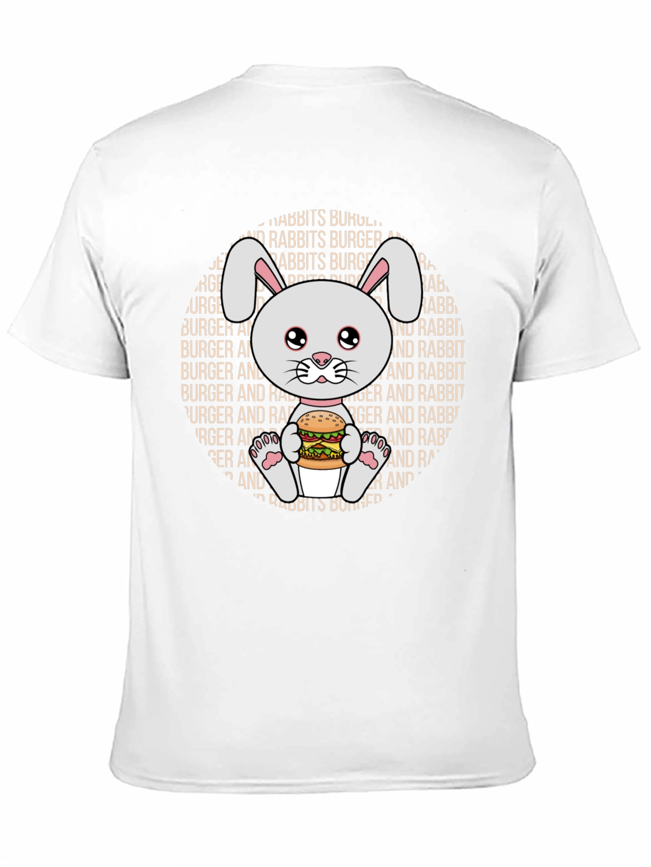 Rabbit Burger Graphic Tee - Cute Cartoon T-Shirt