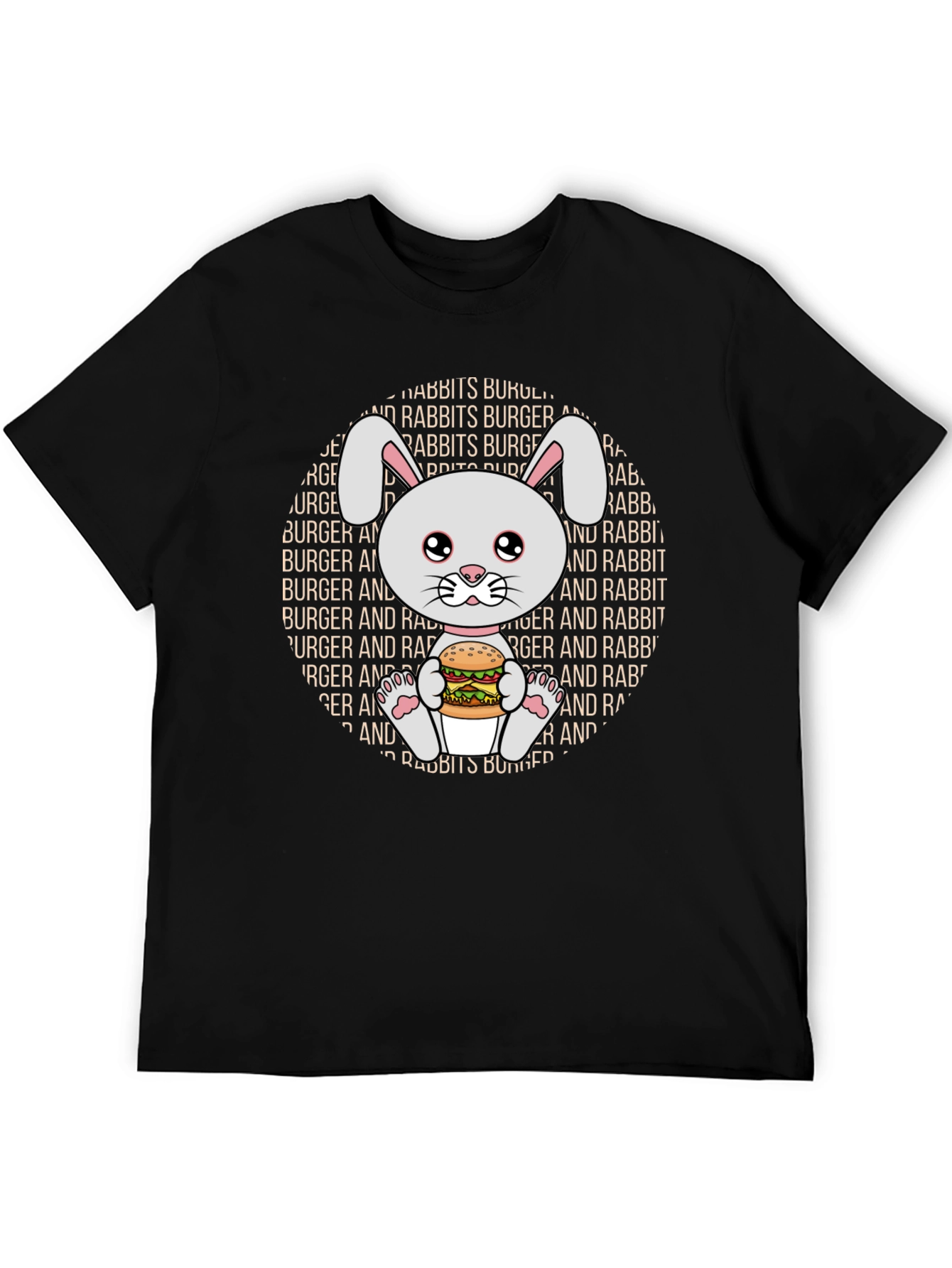 Rabbit Burger Graphic Tee - Cute Cartoon T-Shirt