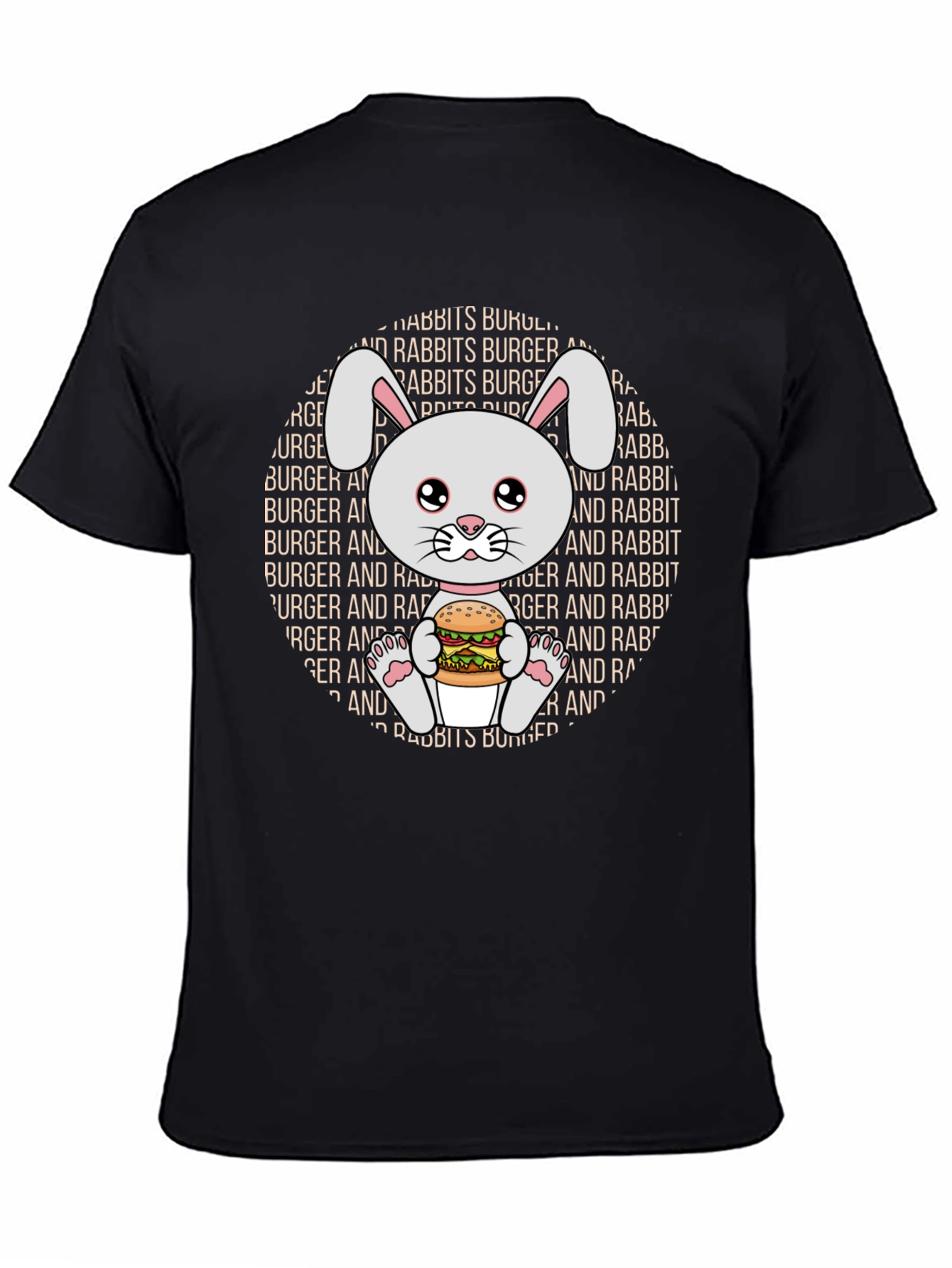 Rabbit Burger Graphic Tee - Cute Cartoon T-Shirt