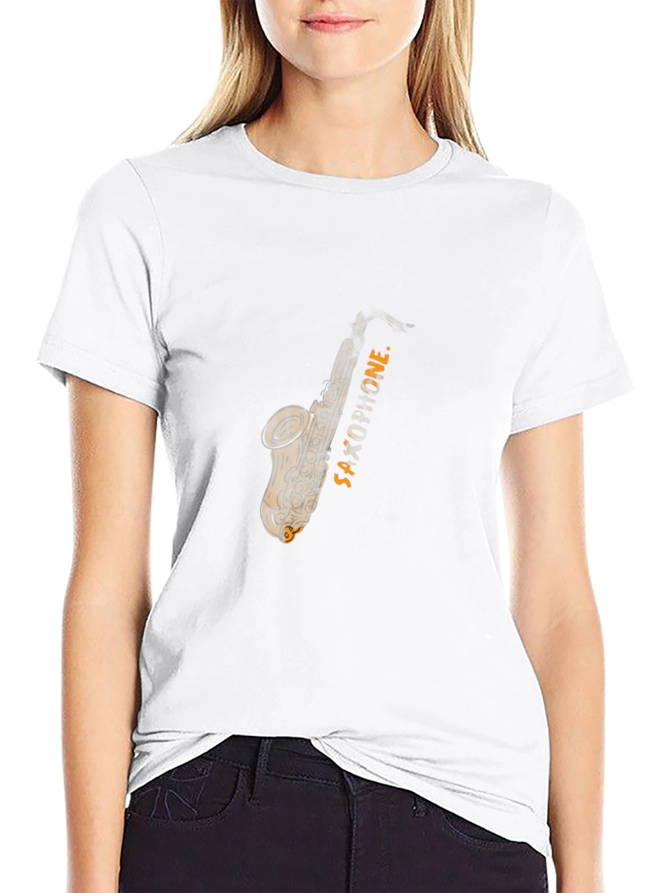 Saxophone Graphic Tee - Mens Black T-Shirt