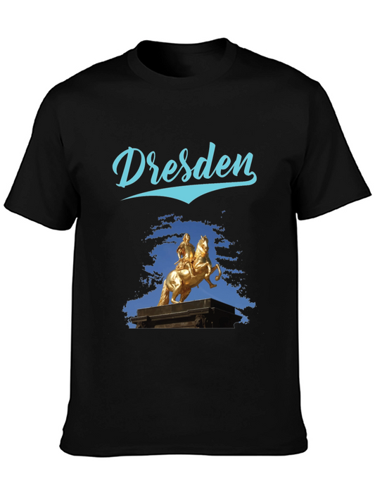 Dresden Statue Graphic Tee - Stylish Black T-Shirt