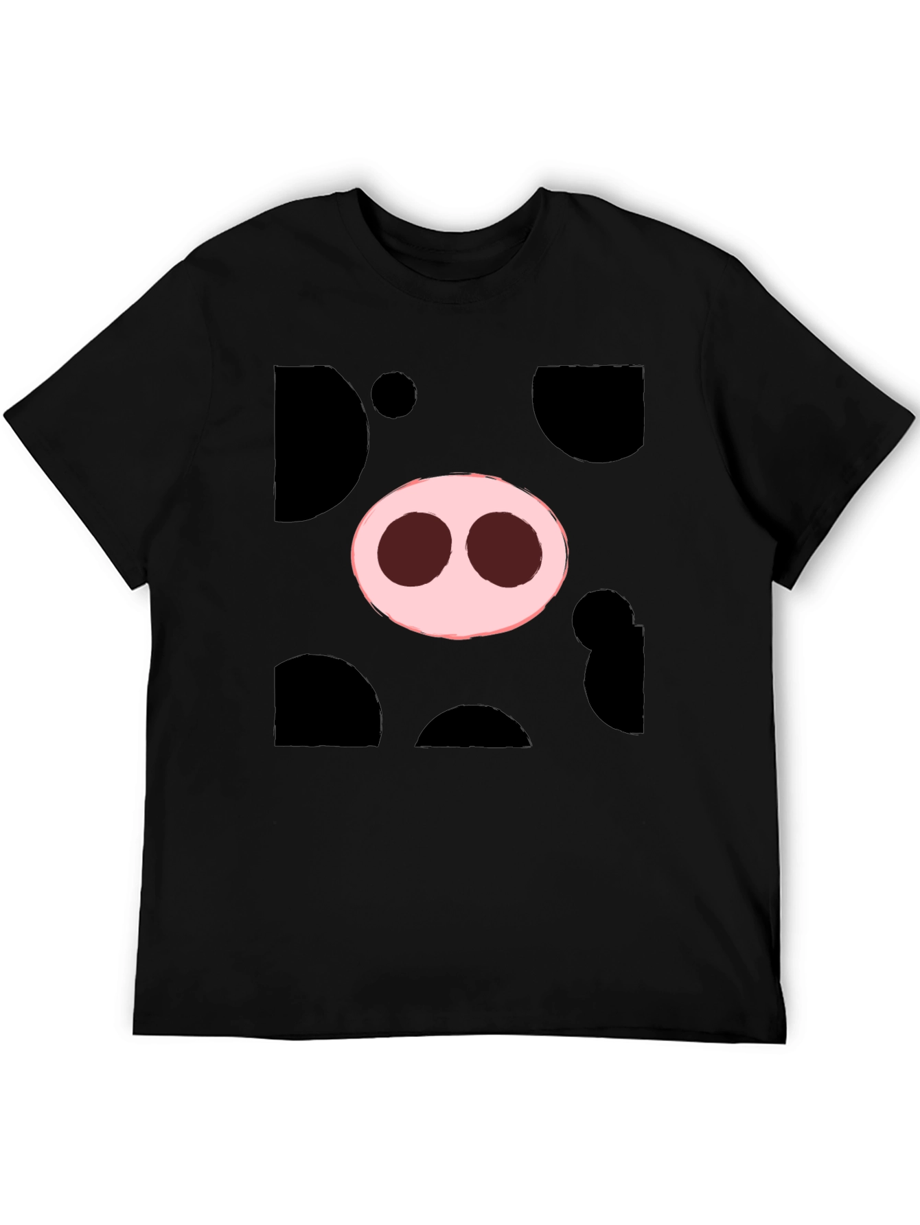 Pig Nose Graphic Tee - Black Cotton T-Shirt