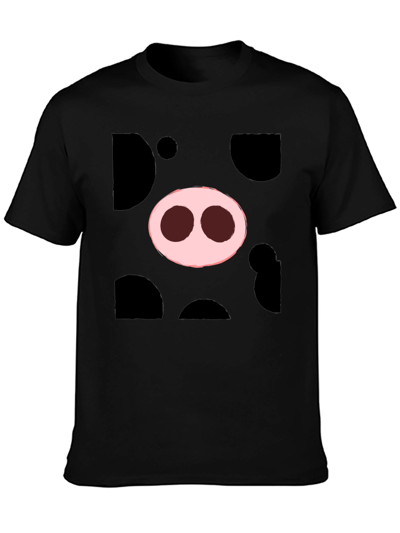 Pig Nose Graphic Tee - Black Cotton T-Shirt