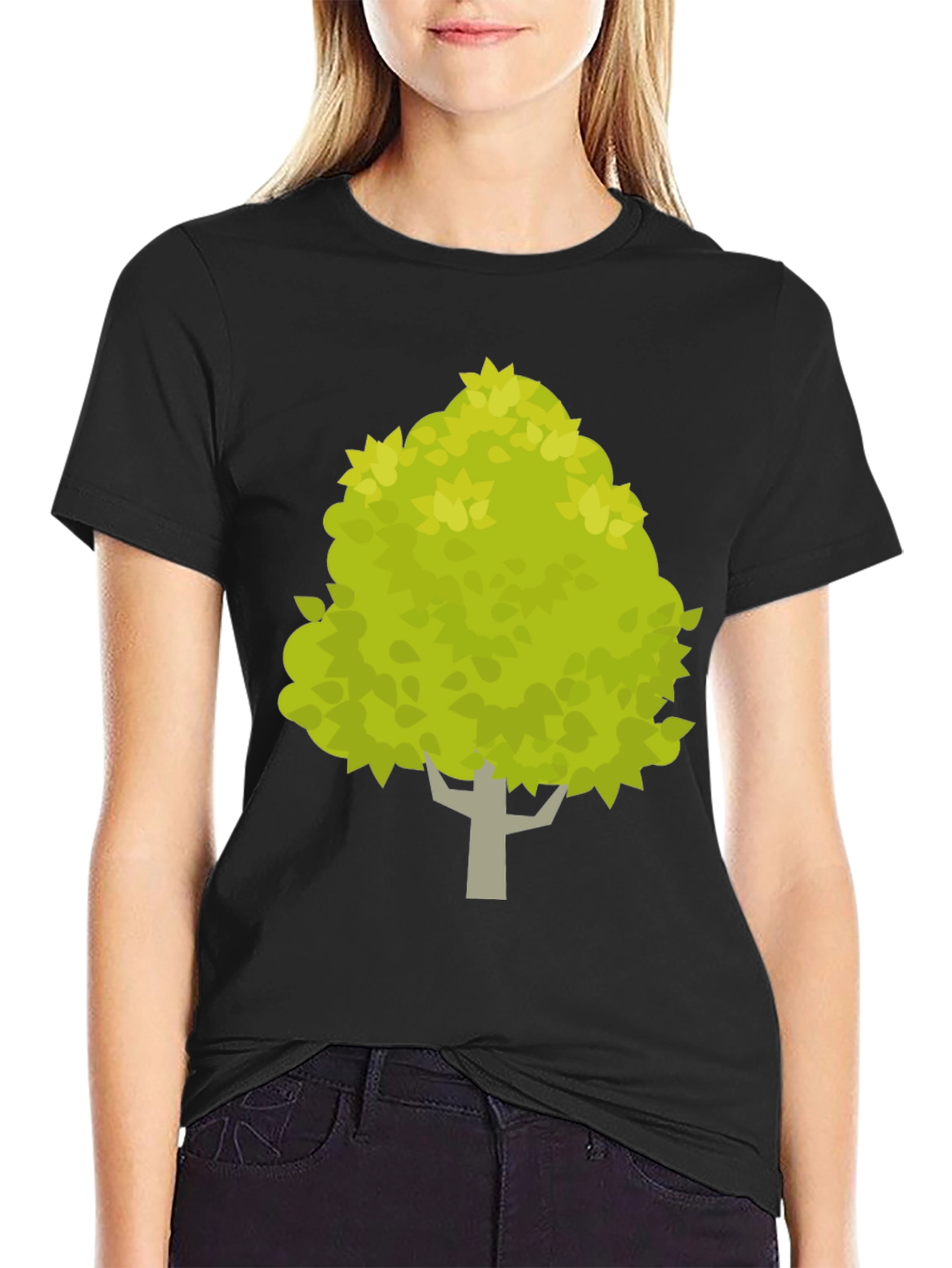 Nature Tree Graphic Tee - Black Short Sleeve