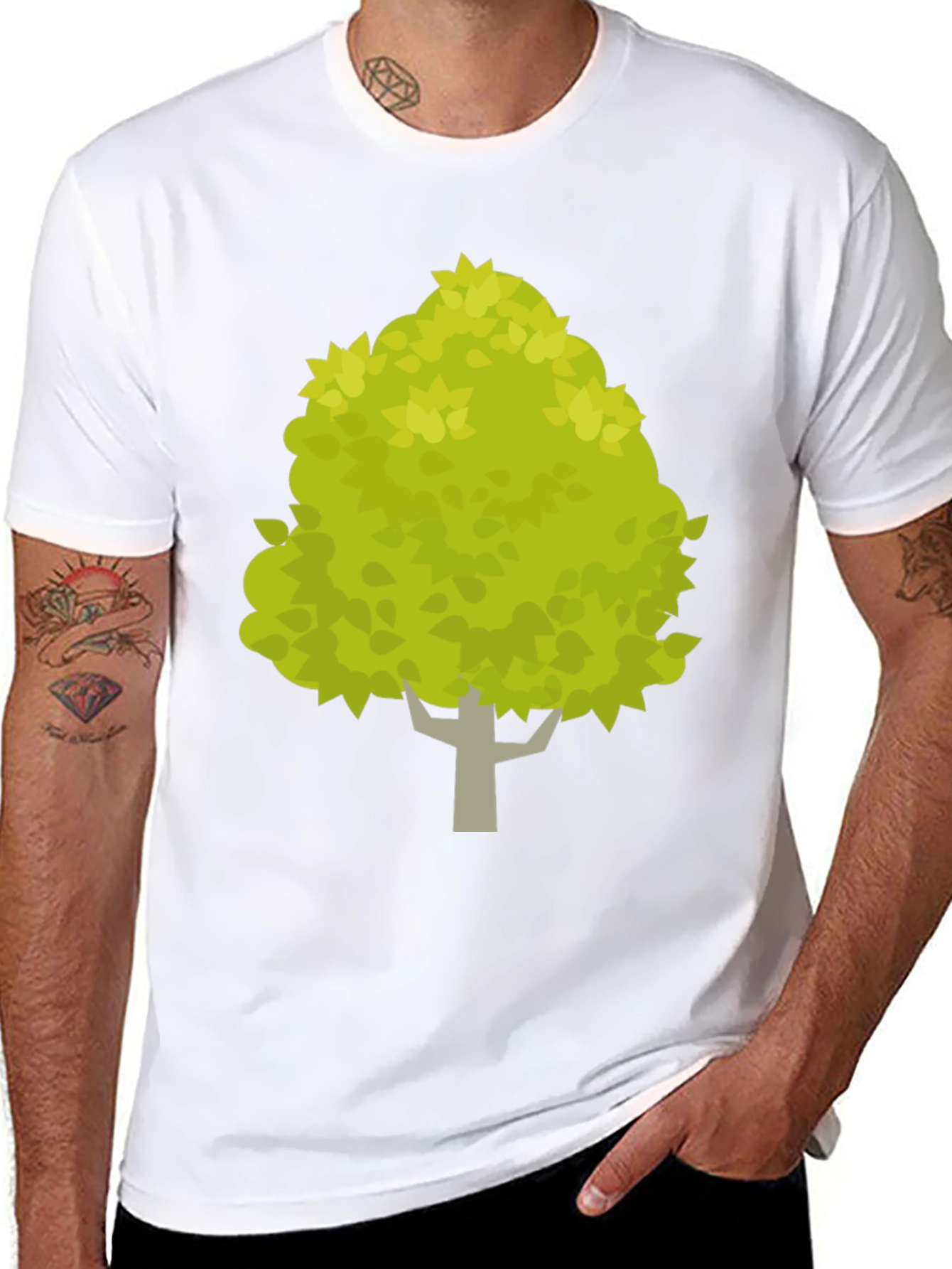 Nature Tree Graphic Tee - Black Short Sleeve