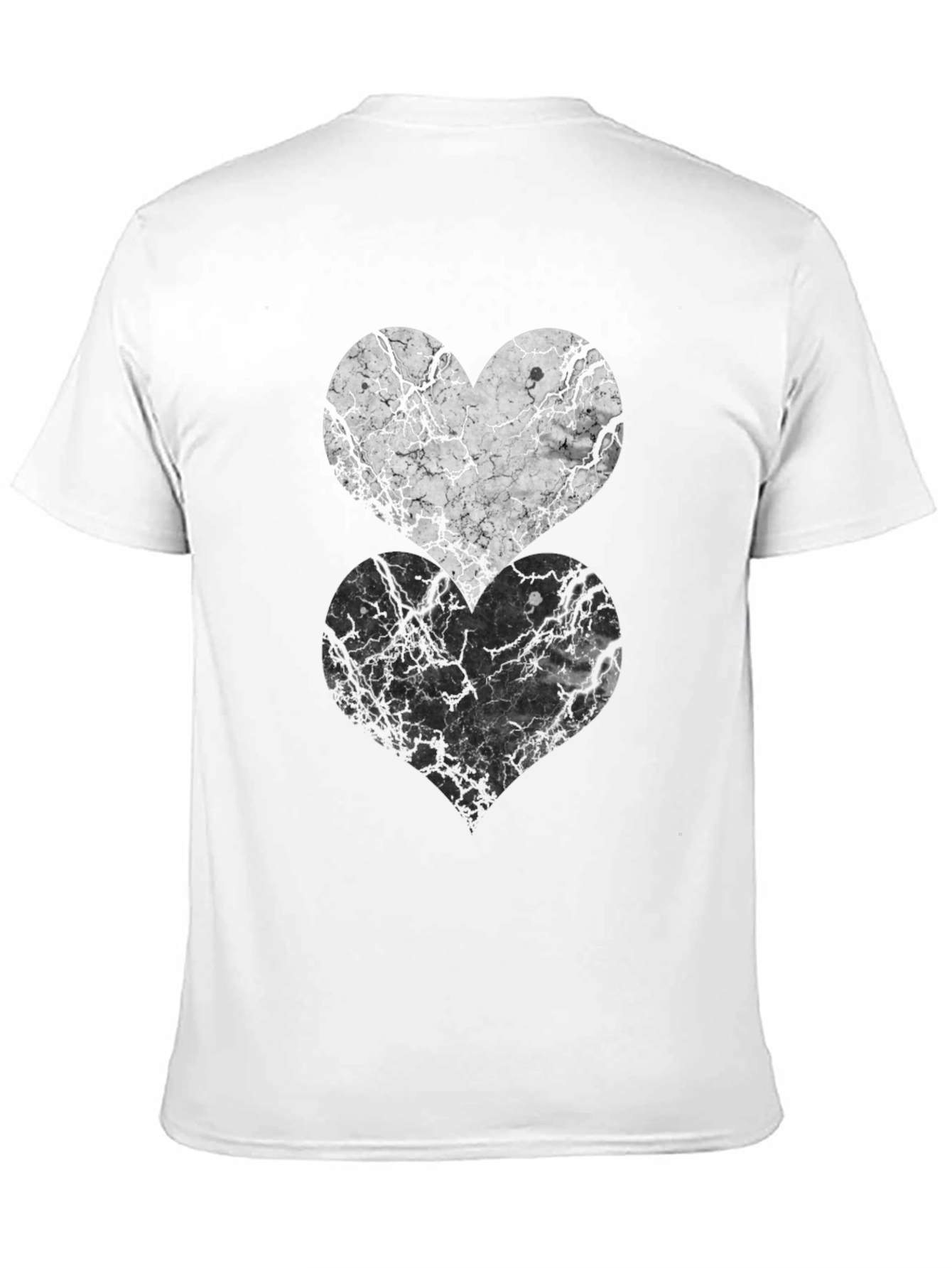 Abstract Marble Hearts Graphic T-Shirt