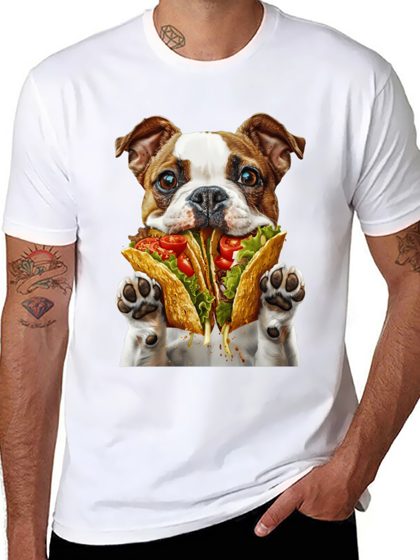 Dog Eating Tacos Graphic Tee