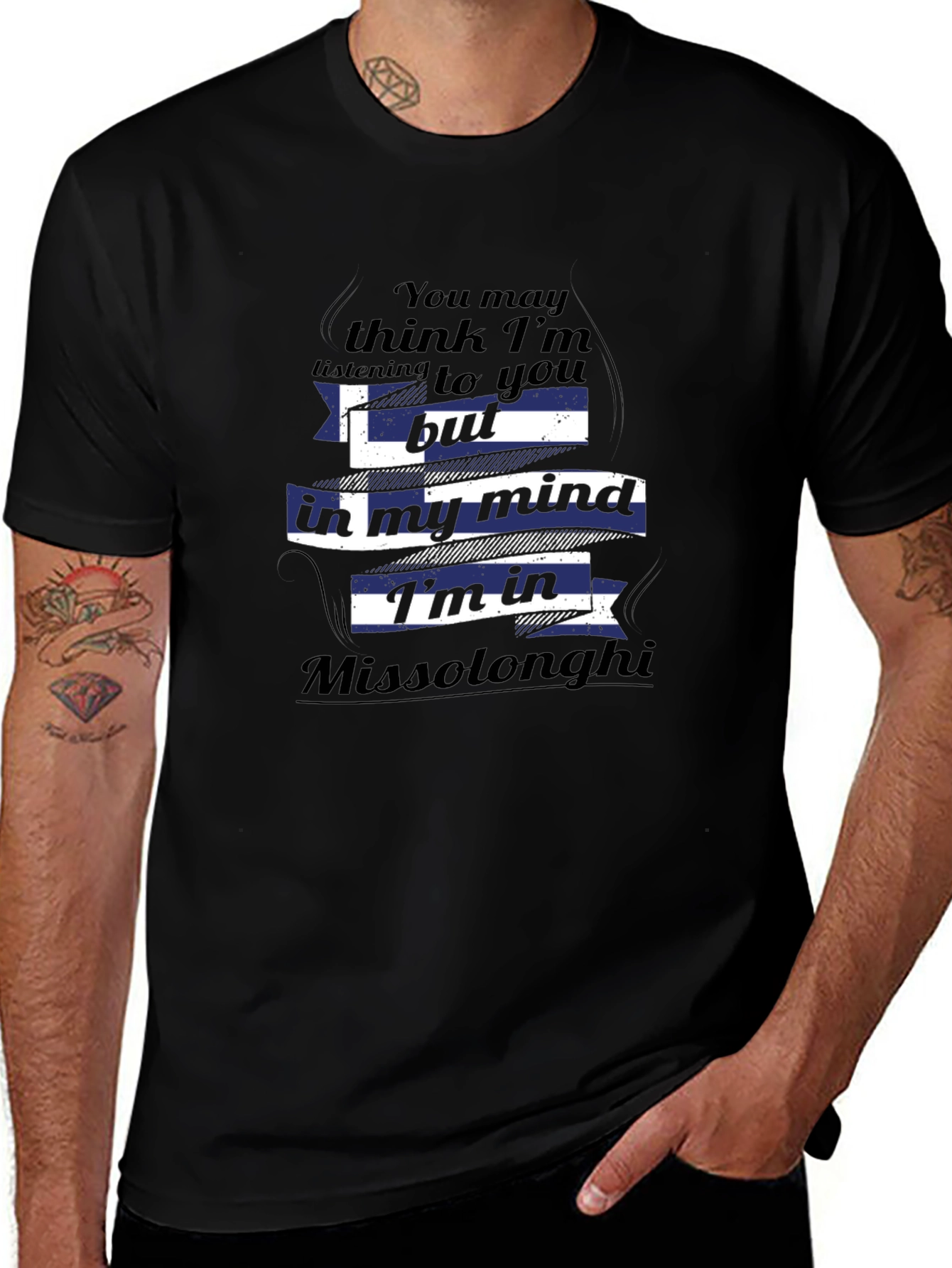 Missolonghi Mind T-Shirt - Novelty Greek Flag Tee