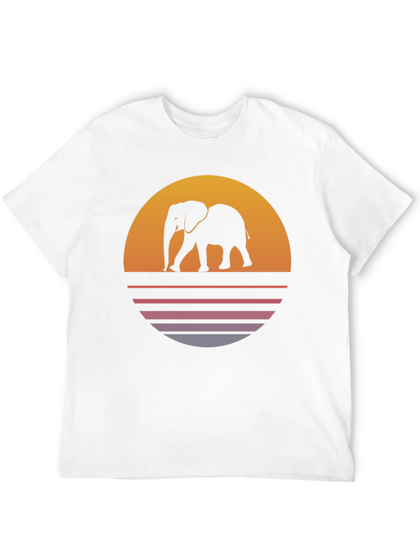 Elephant Sunset T-Shirt - Retro Style Tee