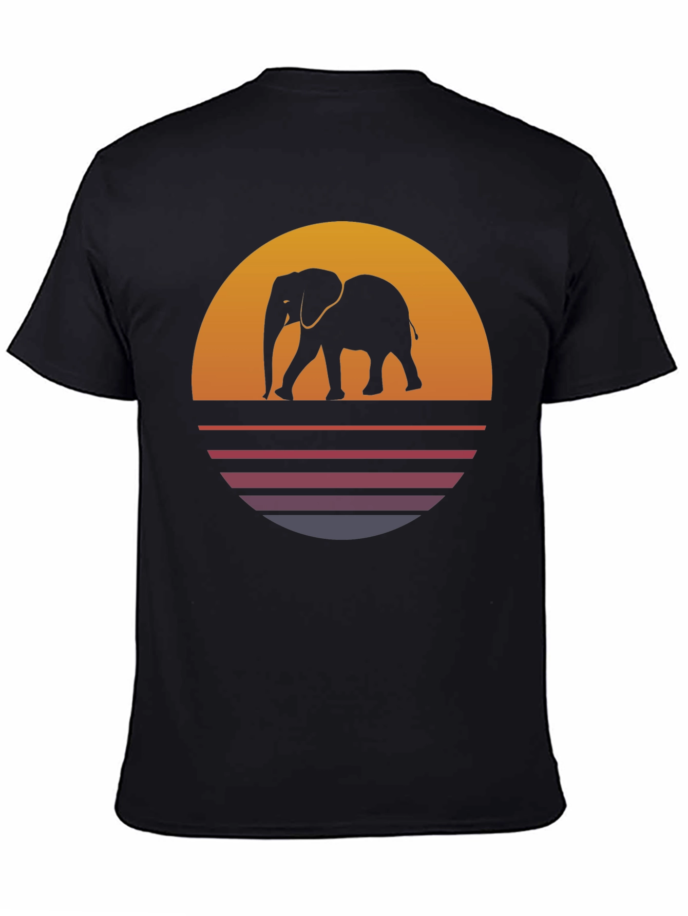Elephant Sunset T-Shirt - Retro Style Tee