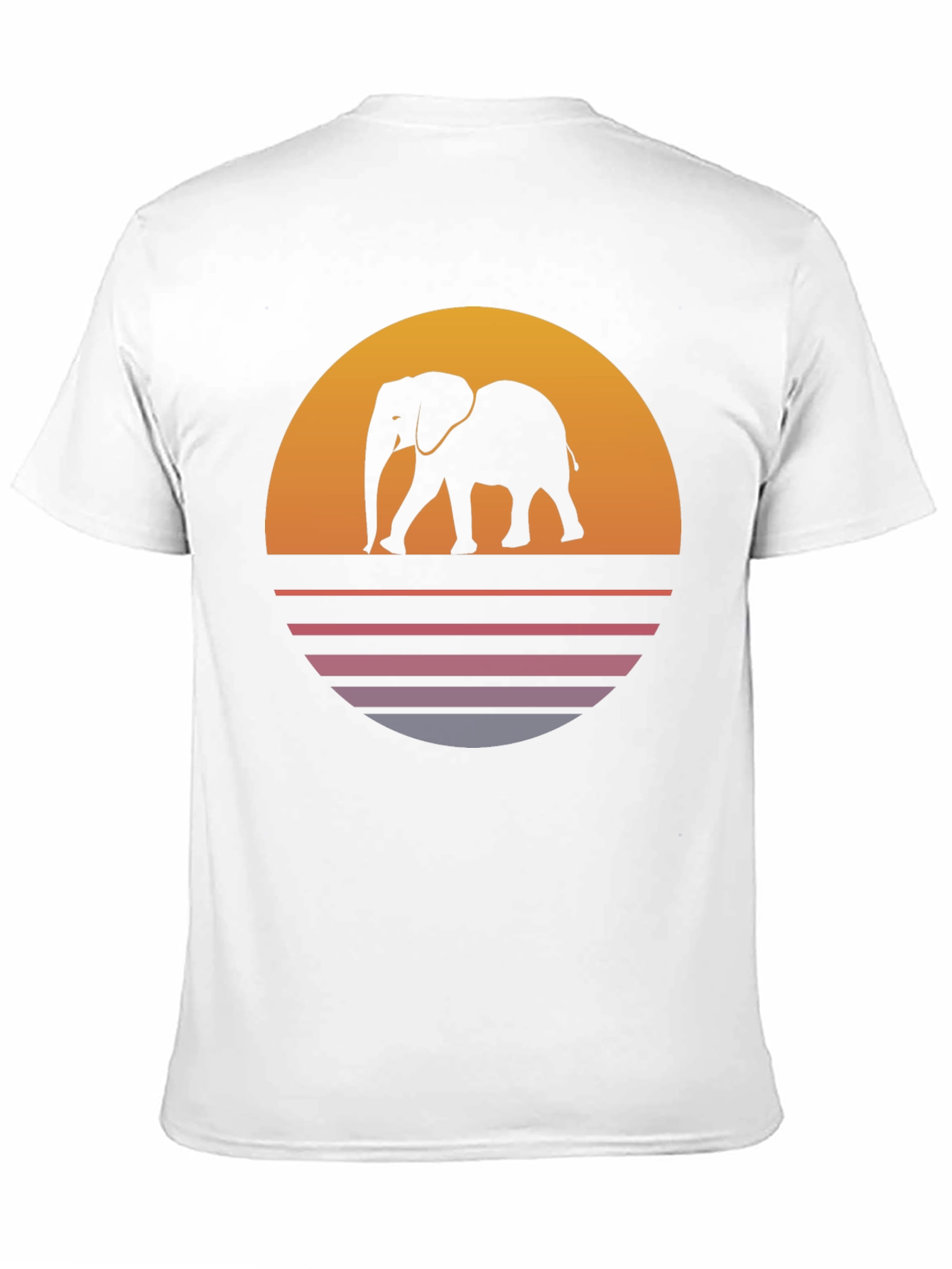 Elephant Sunset T-Shirt - Retro Style Tee